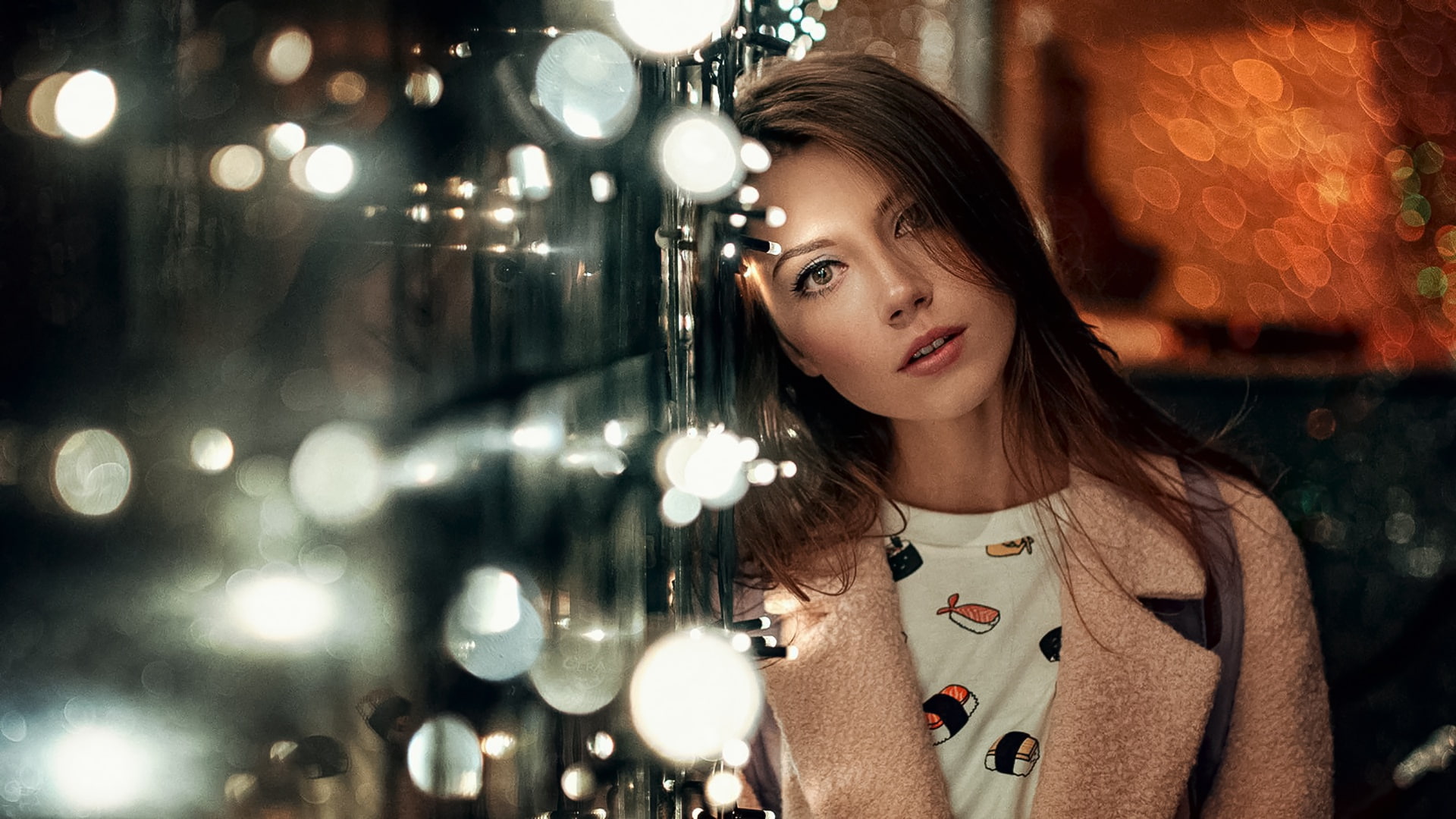 Look, 1080P, Mood, Kseniya Kokoreva, Garland, Girl, HD Wallpaper