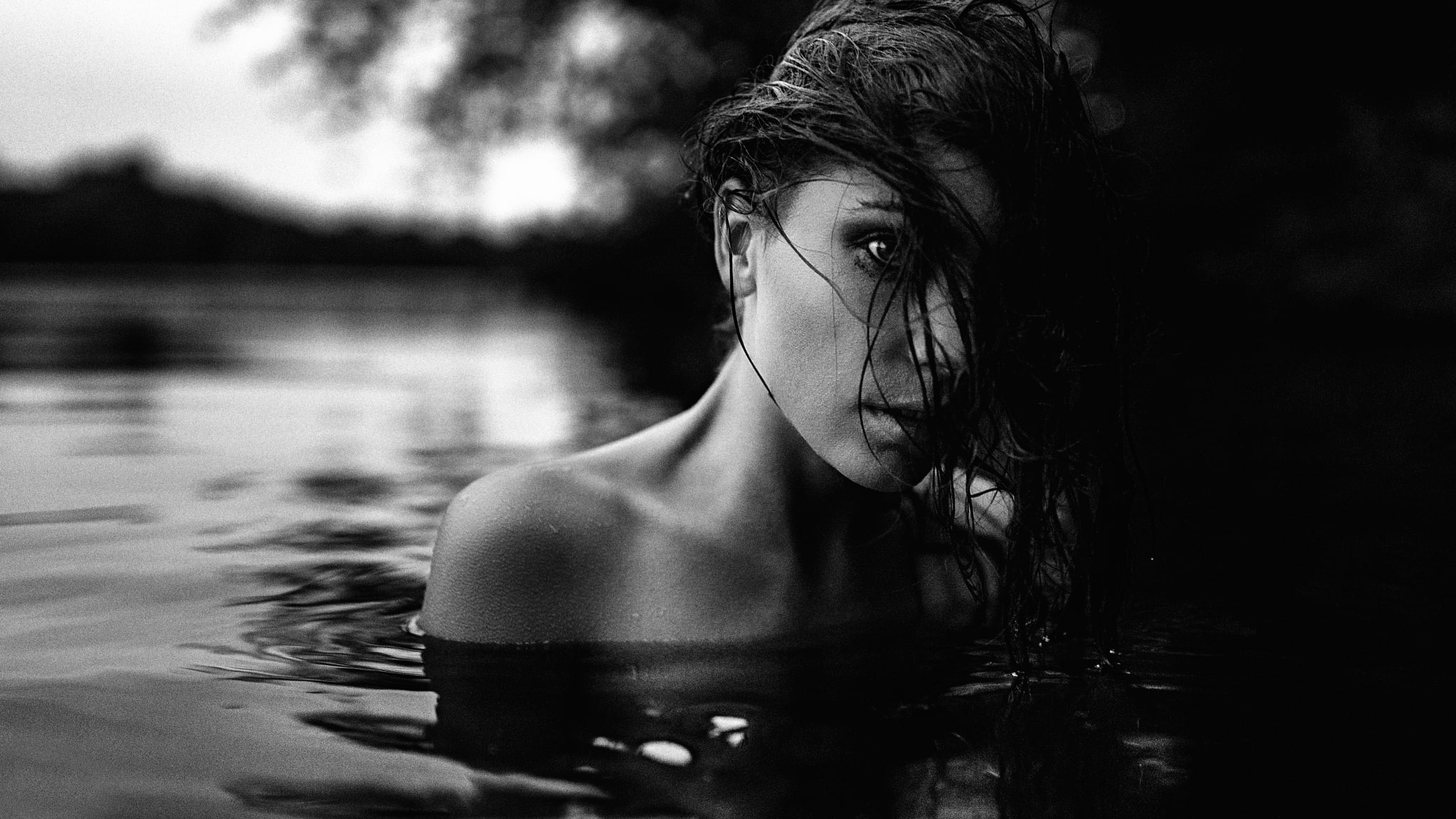 George Chernyadev, Xenia, Kseniya Kokoreva, The Cold water, 1080P, in the water, portrait, HD Wallpaper