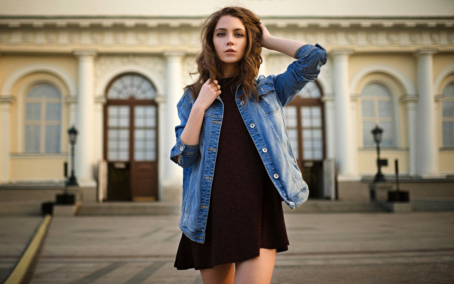 makeup, Palace, Ksenia Kokoreva, Kseniya Kokoreva, beauty, area, Sergey Fat, model, look, 1080P, dress, bokeh, is, pose, figure, dzhinsovka, hairstyle, HD Wallpaper
