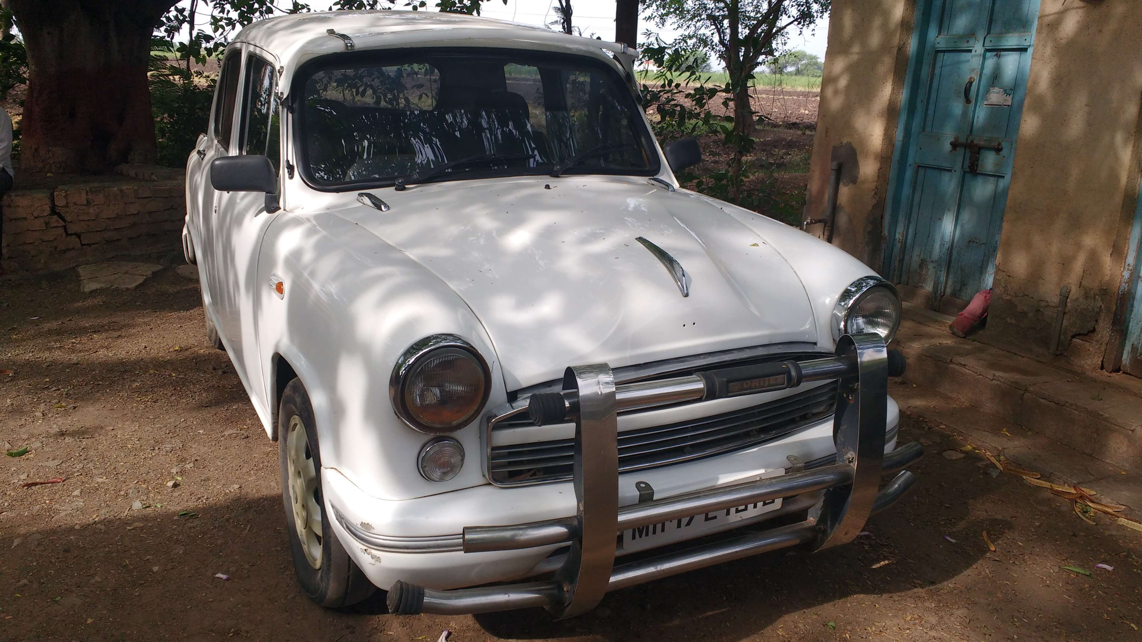 transportation, 4K, ambassador car very rare model, stationary, car, mode of transportation, front view, headlight, abandoned, run-down, deterioration, HD Wallpaper