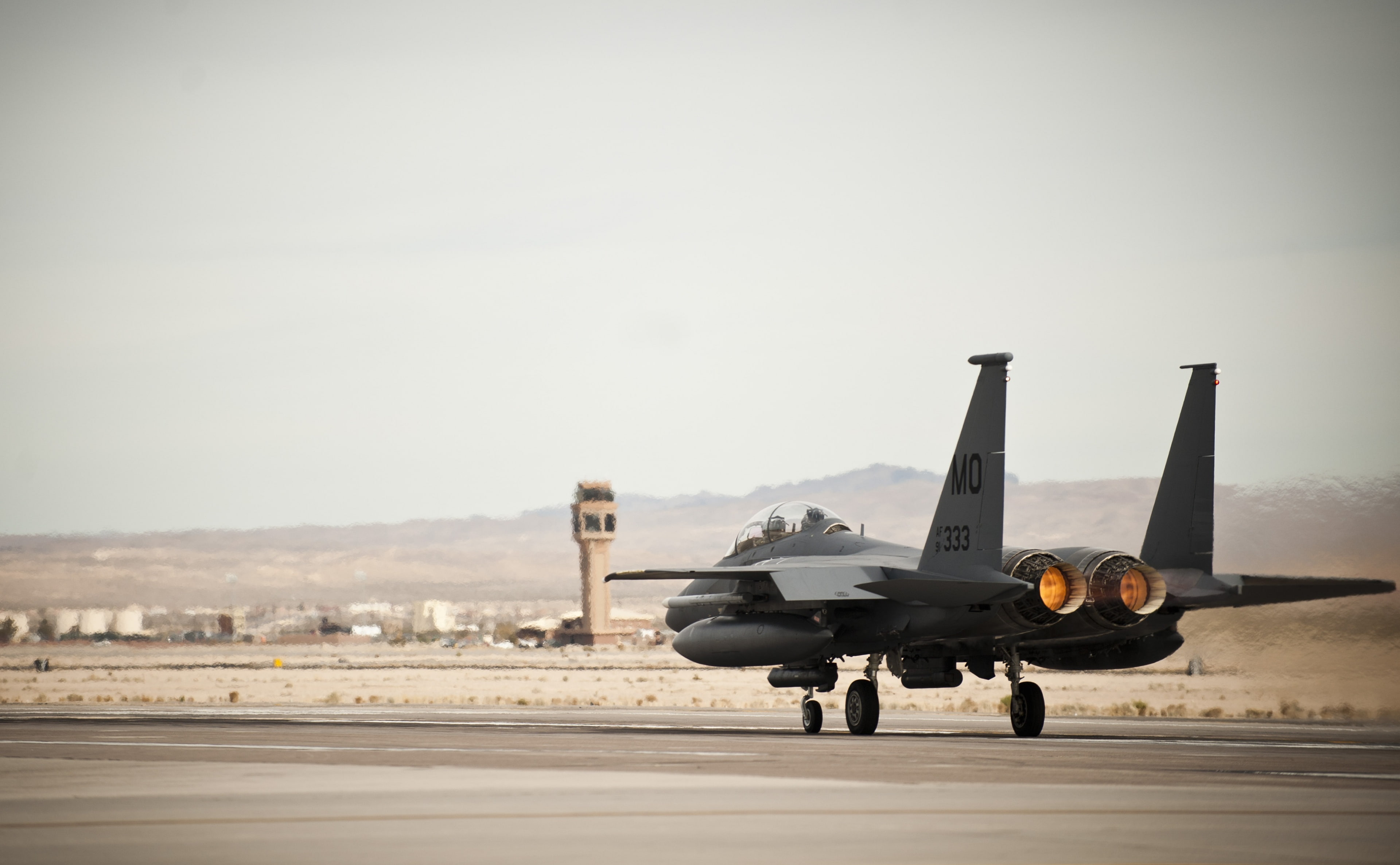 airport runway, copy space, airplane, nature, fighter plane, military, 4K, air vehicle, air force, outdoors, redflag, aerospace industry, single object, HD Wallpaper