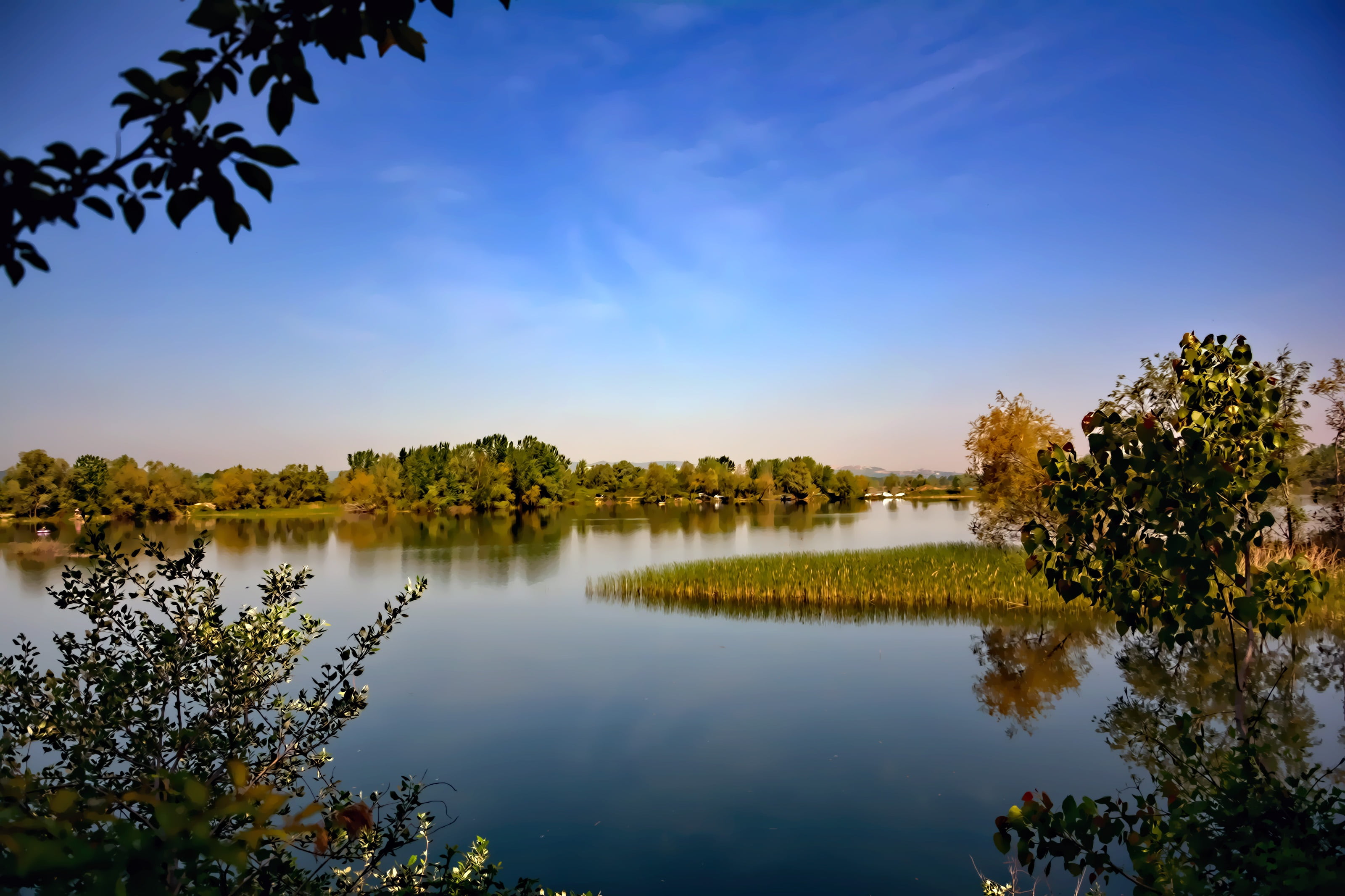sky, turkey, outdoors, no people, 2K, green, tranquility, view, idyllic, reflections, scenics - nature, nature, cloud - sky, lake, blue, spring, beauty in nature, HD Wallpaper