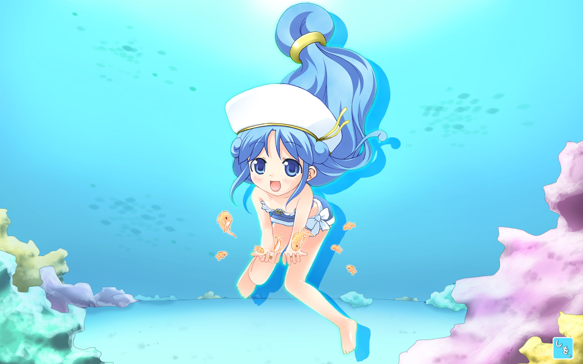 swimsuit, 1080P, hime, loli, futago, rein, fushigiboshi, HD Wallpaper
