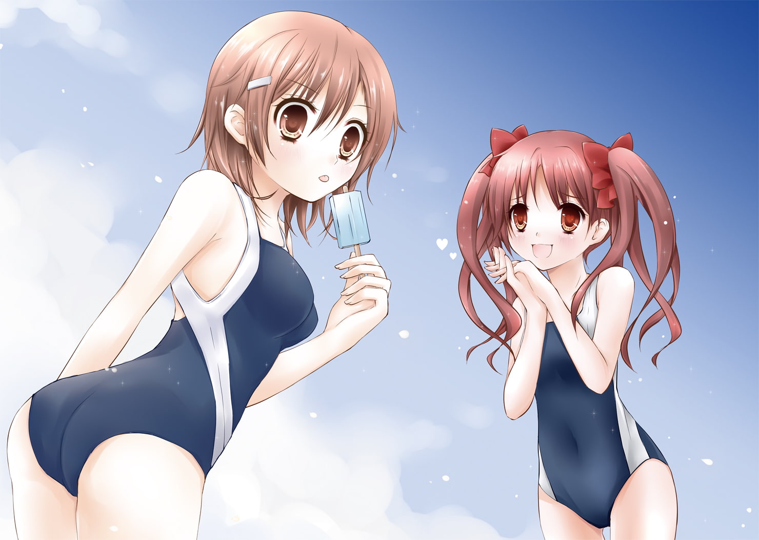 720P, sky, kuroko, cream, kurose, ice, majutsu, school, index, swimsuit, kagaku, aru, shirai, misaka, railgun, twintails, mikoto, rena, HD Wallpaper