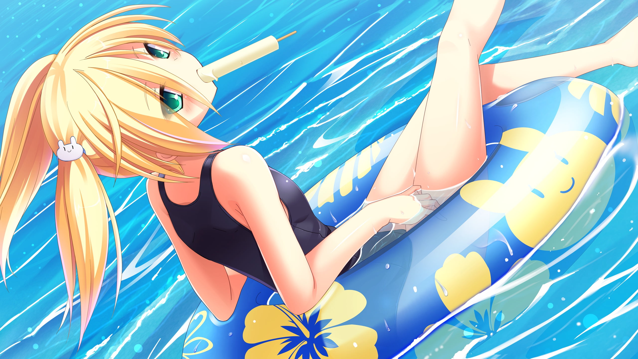 full length, beauty, 2K, school, kurihito, day, sunlight, beautiful woman, wet, yuki, women, young women, clothing, one person, swimming pool, swimsuit, HD Wallpaper