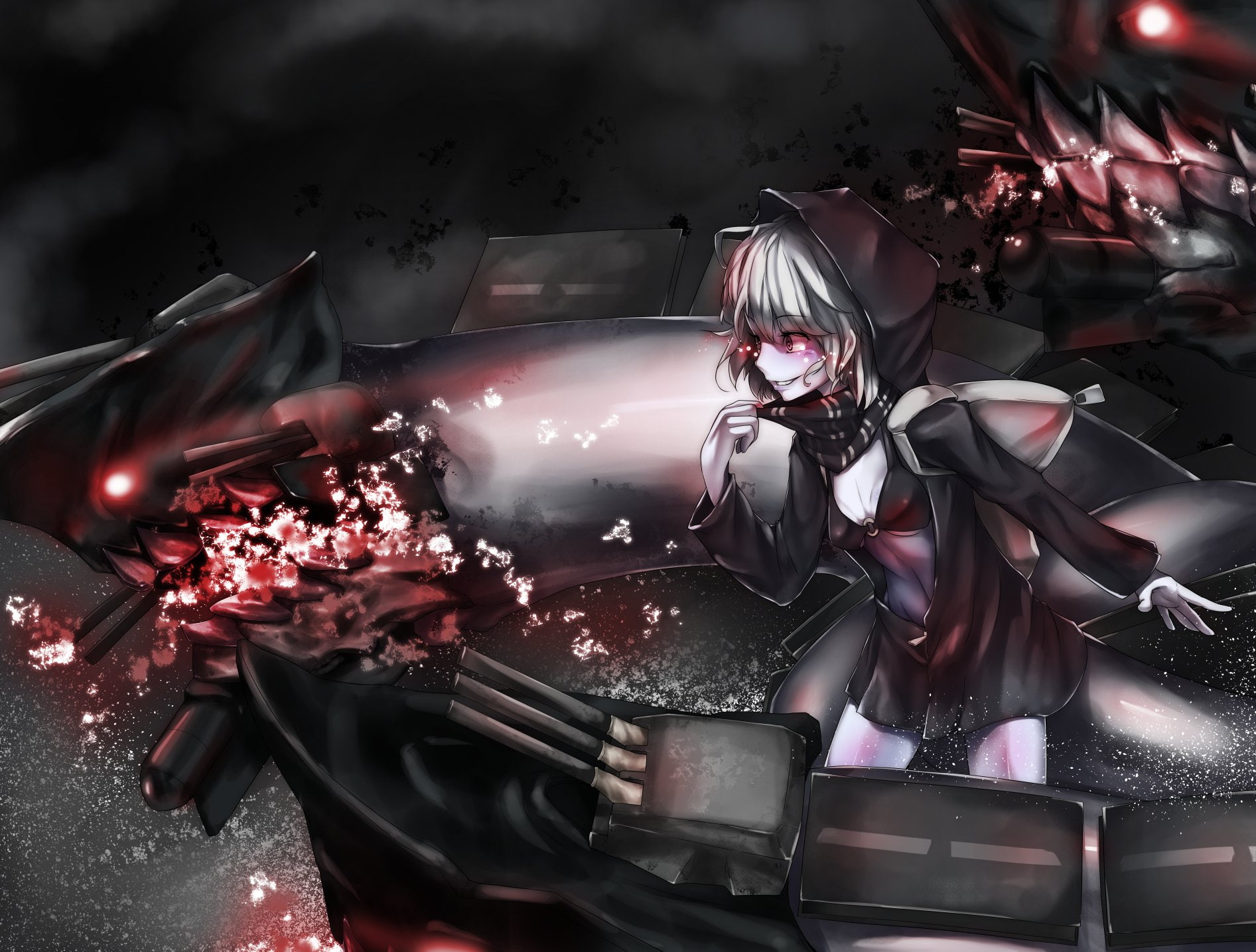 top, kantai, tail, battleship, anthropomorphism, bikini, shirt, dabuki, open, 720P, collection, cleavage, breasts, re-class, HD Wallpaper