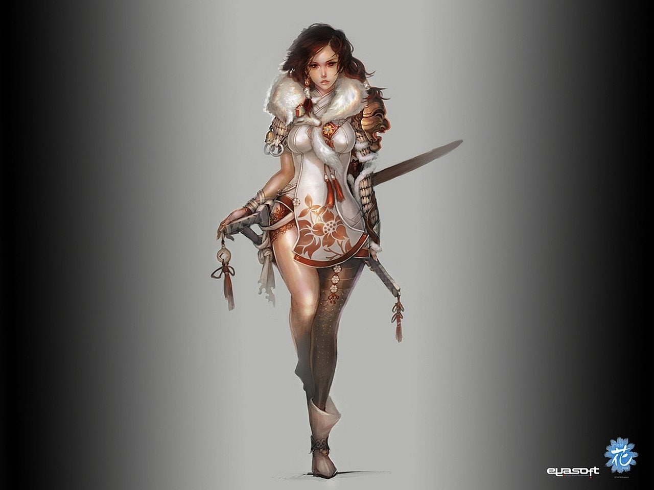 adult, indoors, studio shot, 720P, Fantasy, beauty, Women Warrior, beautiful woman, hairstyle, human limb, young women, one person, full length, portrait, HD Wallpaper