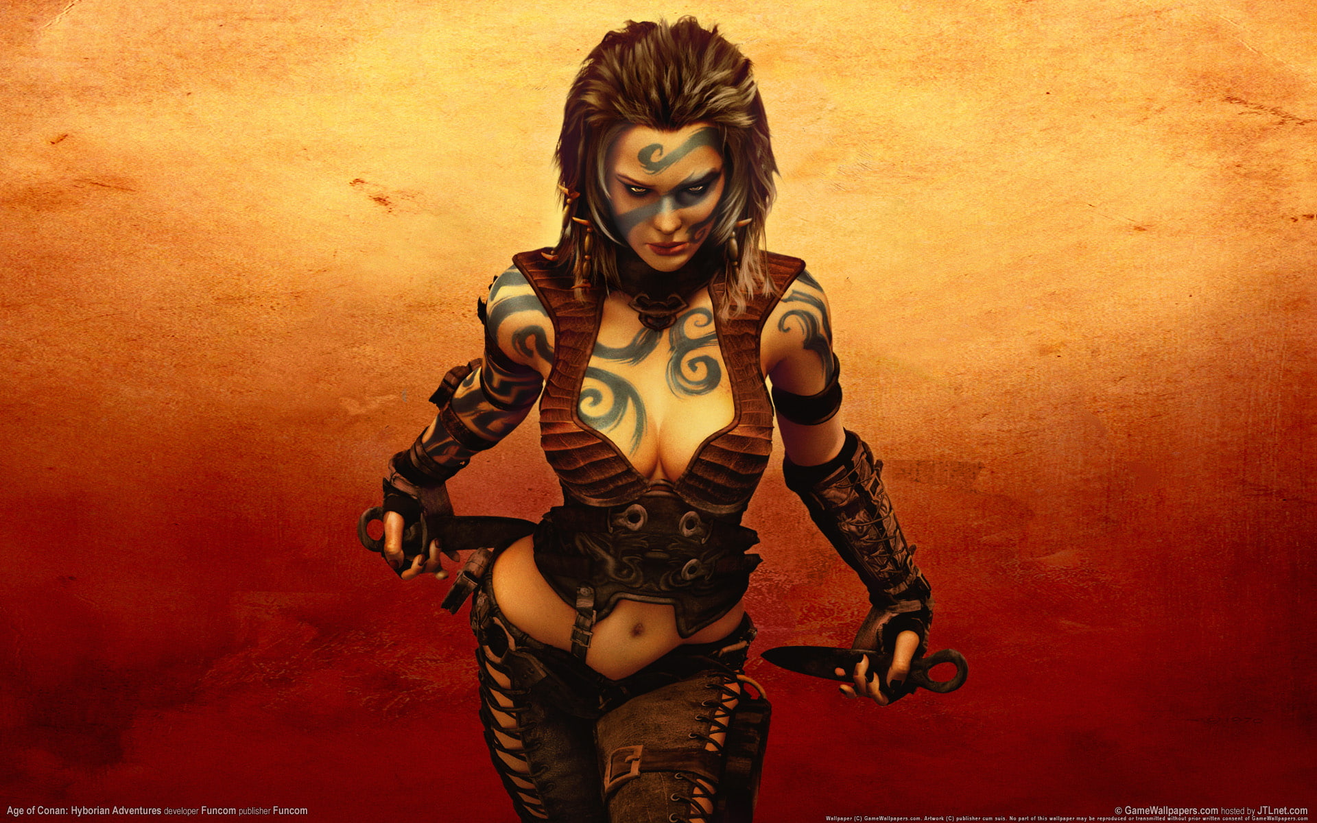 female, art and craft, desire, dagger, corset, sensuality, Age Of Conan: Hyborian Adventures, halloween, sex Symbol, character, people, young Adult, the Human Body, HD Wallpaper