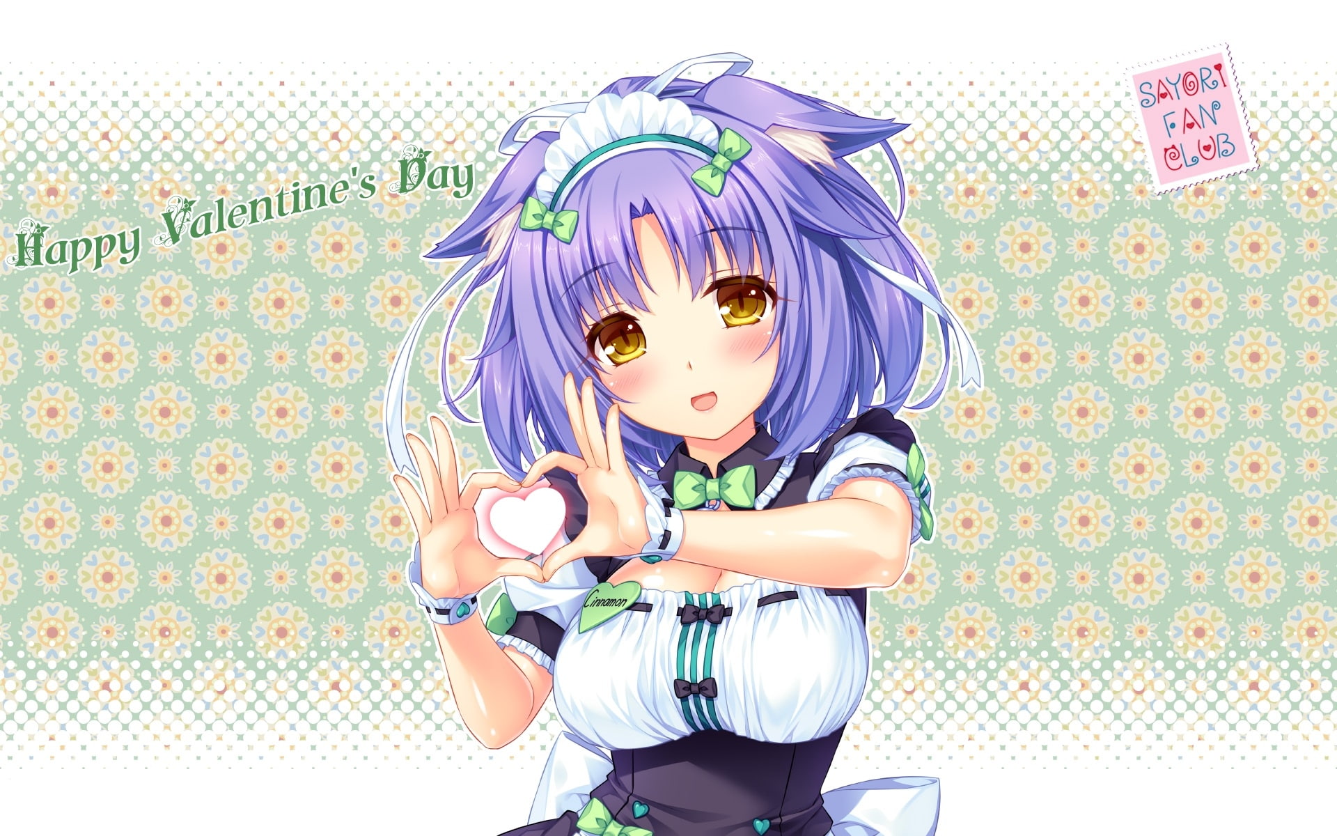three quarter length, cinnamon, nekopara, casual clothing, adult, women, young adult, waitress, Anime, short hair, visual novel, portrait, females, holding, HD Wallpaper