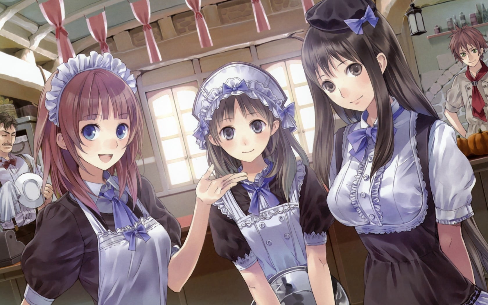 unrecognizable person, real people, leisure activity, disguise, representation, totori, child, kitchen, human representation, waitresses, cute, girls, childhood, HD Wallpaper