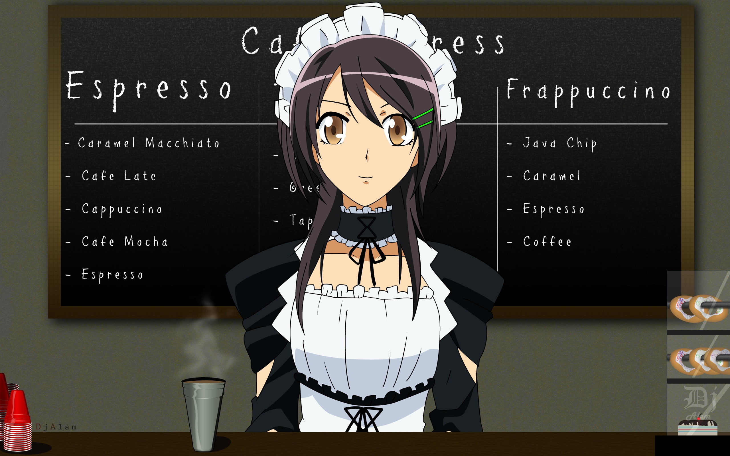 black color, shape, haired, male likeness, art and craft, girl, information, board, menu, vector, communication, smile, anime, table, character, western script, HD Wallpaper