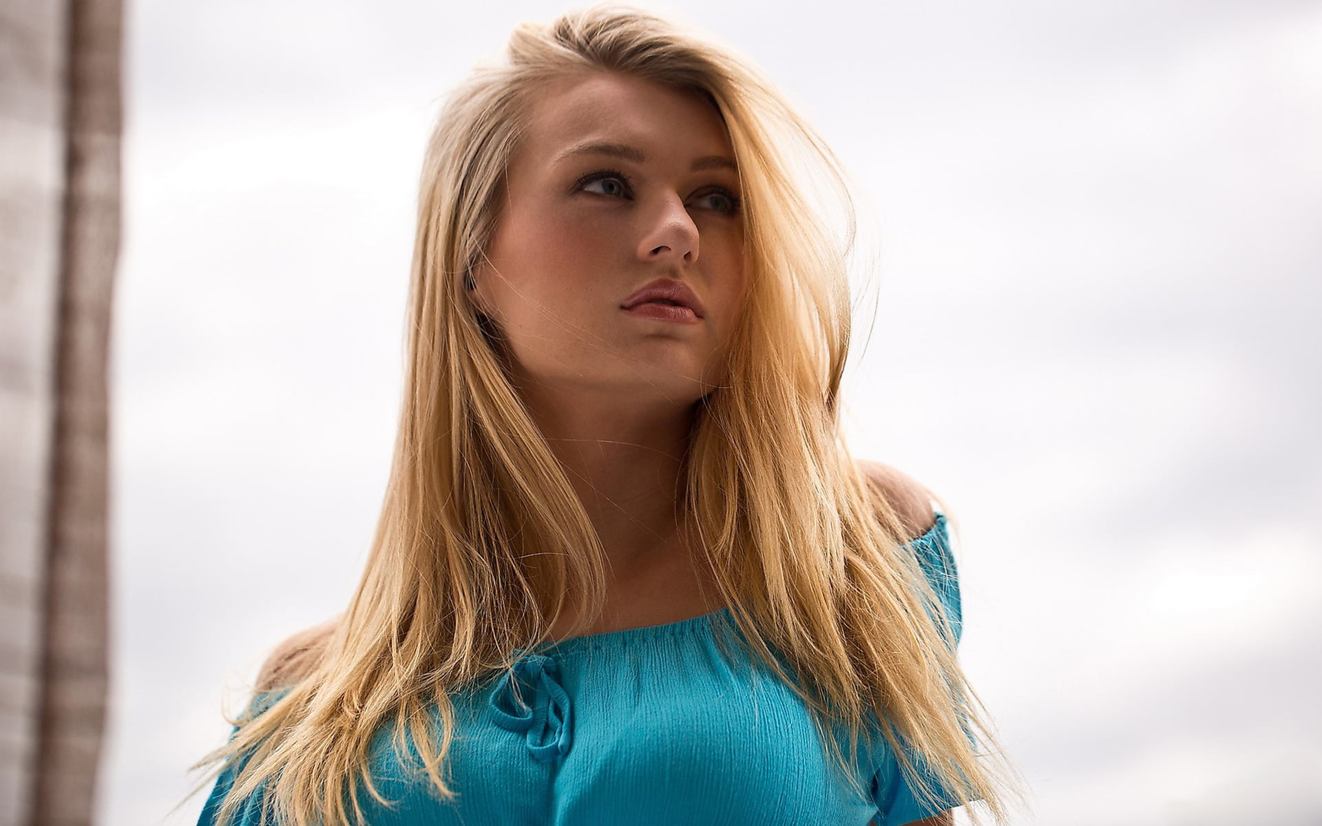 people, females, sensuality, beautiful, hair, fashion Model, cute, modern, shirt, shoulder, young Women, 1080P, s, one Person, fashion, teal, teenager, HD Wallpaper