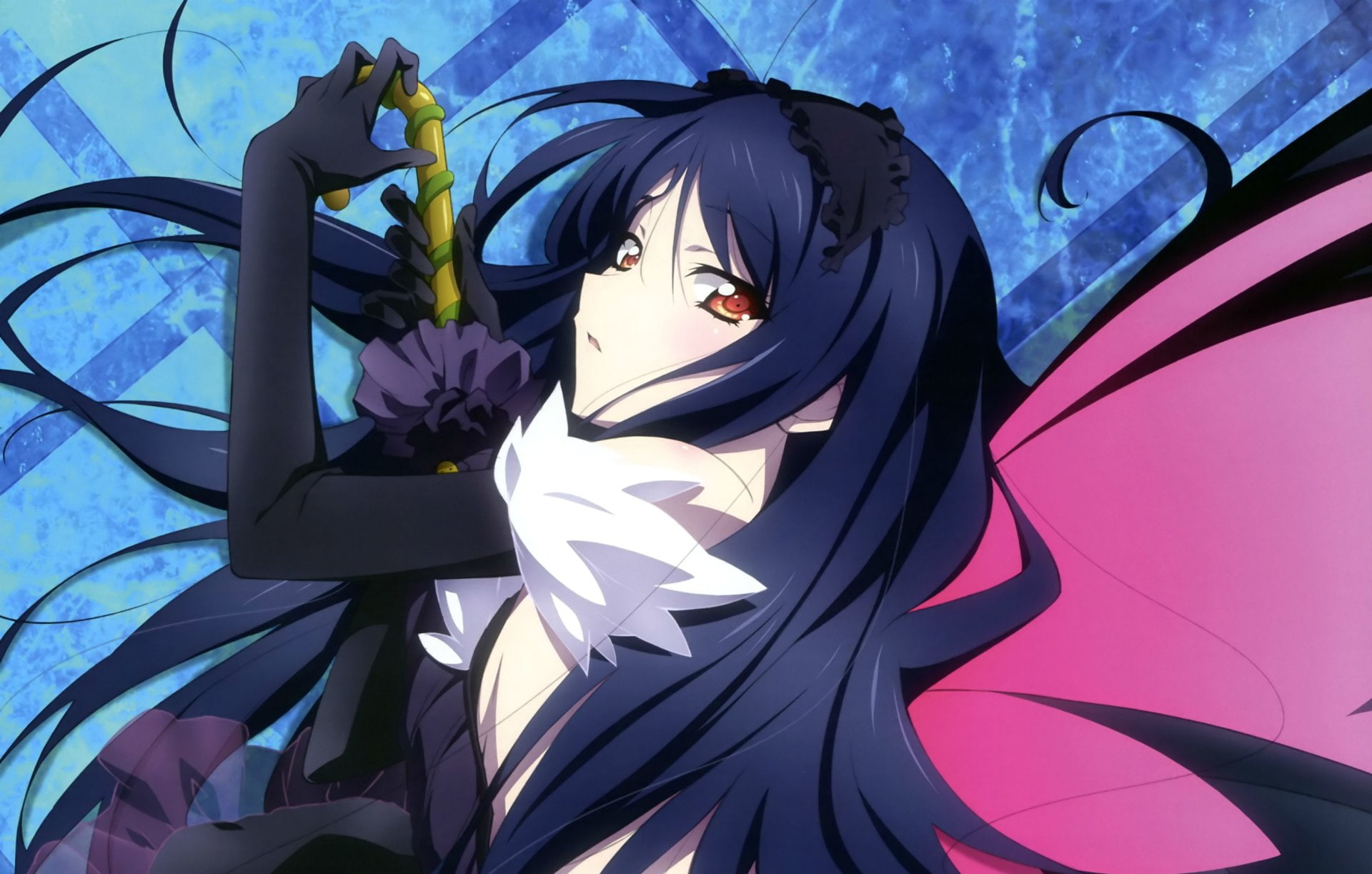 black, 1080P, Accel World, hair, chracter, Kuroyukihime (Accel World), Anime, man, Black Lotus, HD Wallpaper