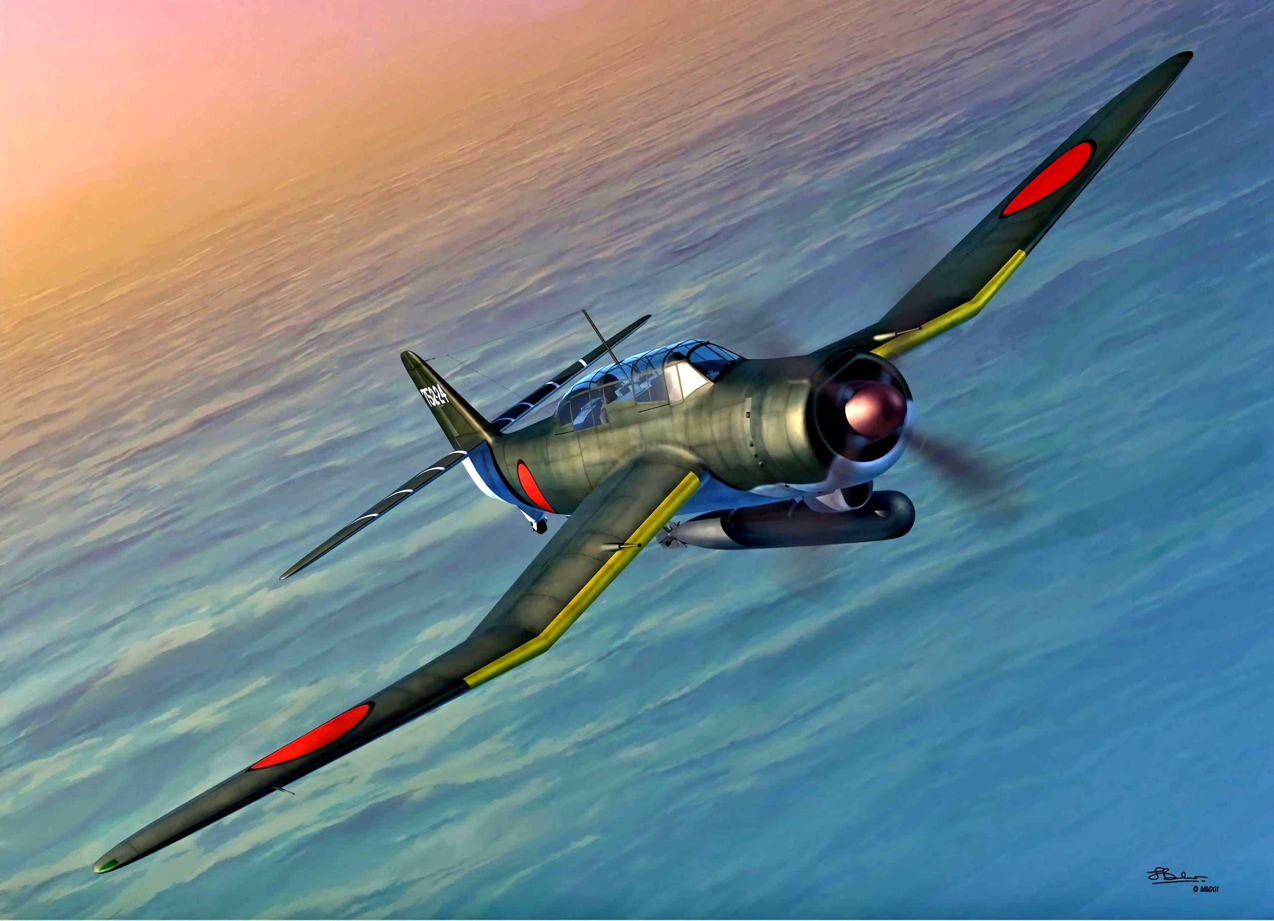 1080P, Torpedo bomber, Aichi B7A Ryusei, B7A2 Ryusei, The Navy of Imperial Japan, HD Wallpaper