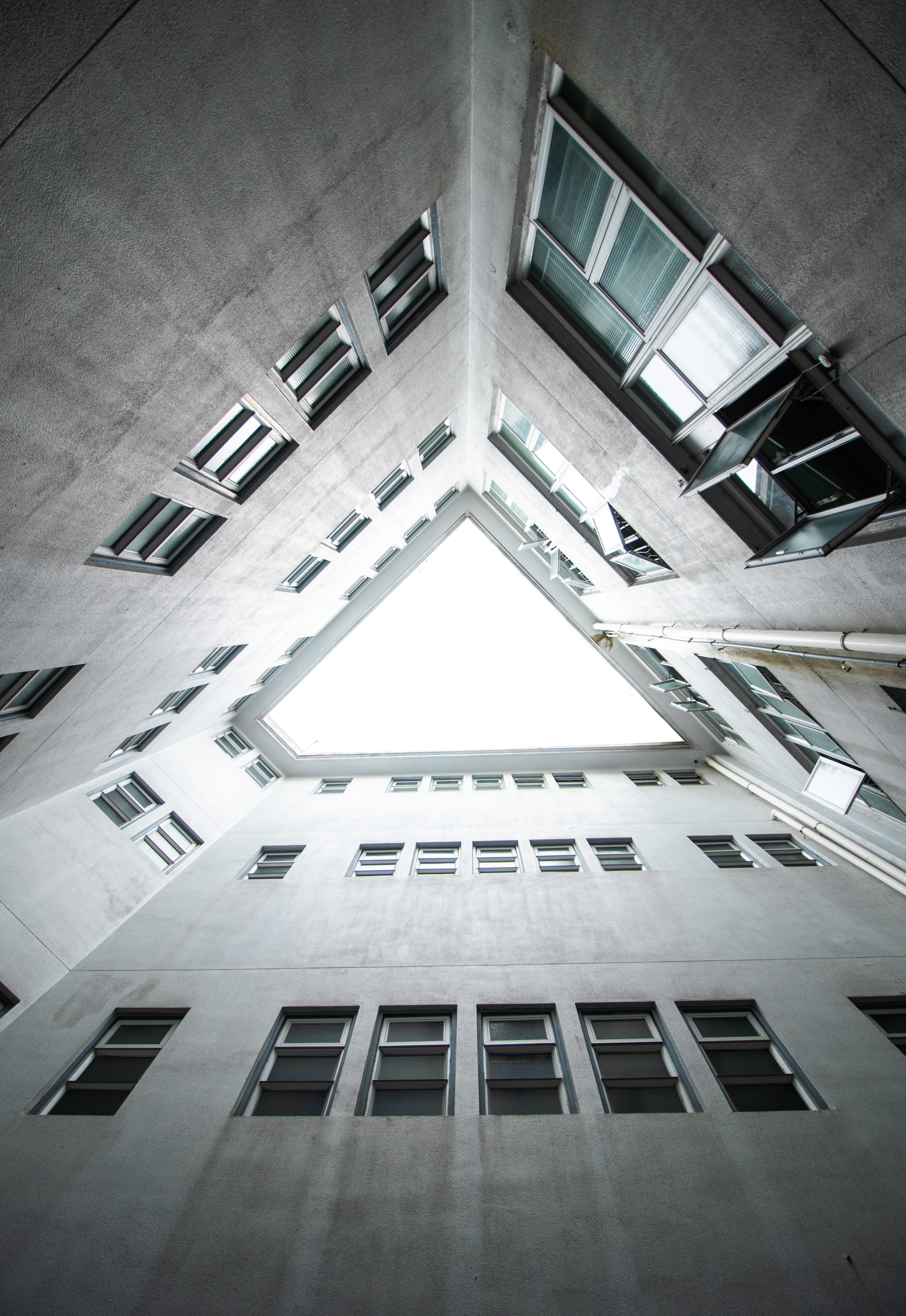 hongkong, ceiling, apartment, s, residential district, low angle view, window frame, sky light, so close, 5K, window, sky, day, architectural, building, Phone HD Wallpaper