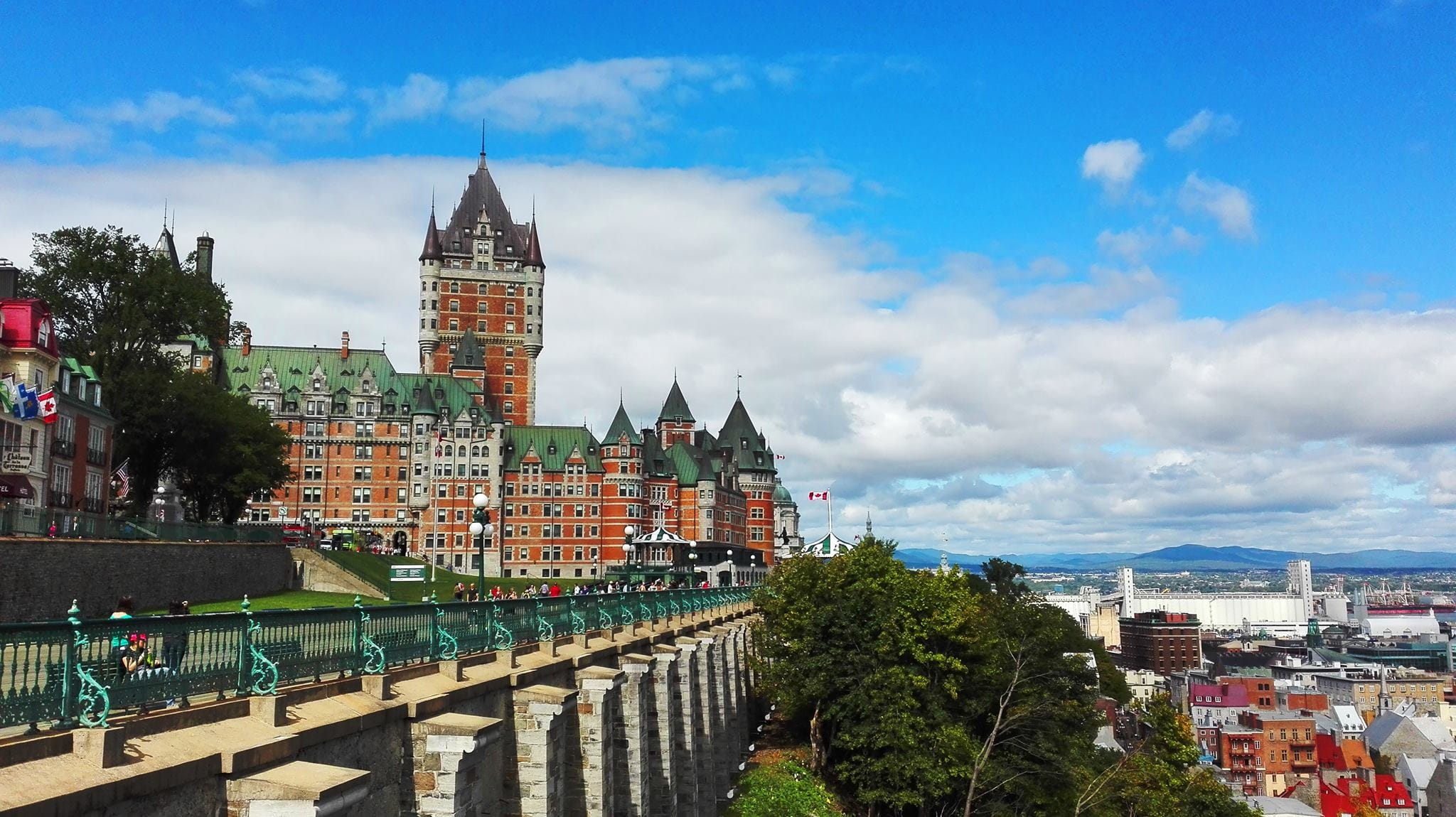 daylight, tower, canada, travel destinations, trees, built structure, outdoors, gothic, town, water, day, plant, landmark, urban, tree, spire, tourism, HD Wallpaper