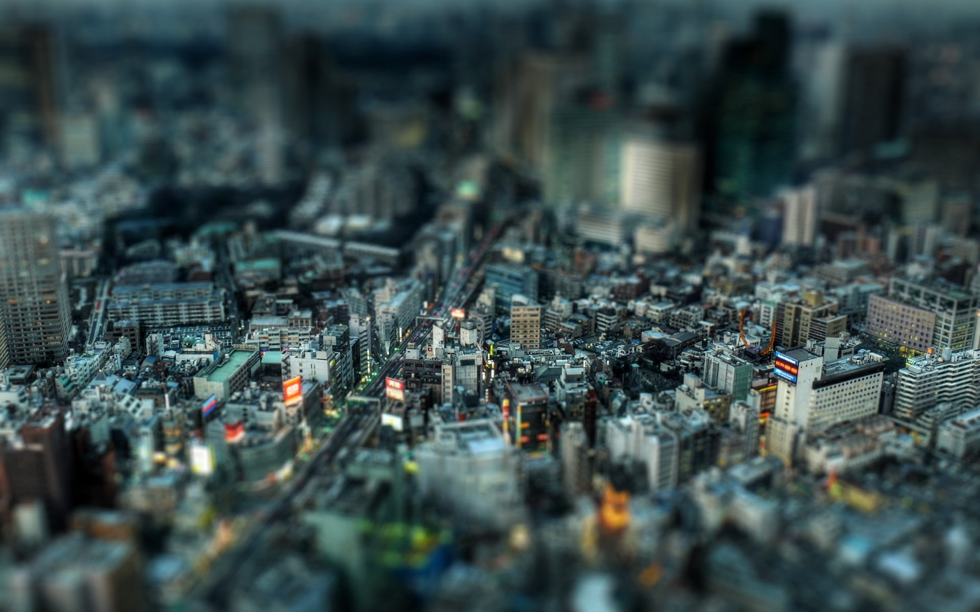 city, cityscape, photography, 1080P, tilt shift, blurred, HD Wallpaper