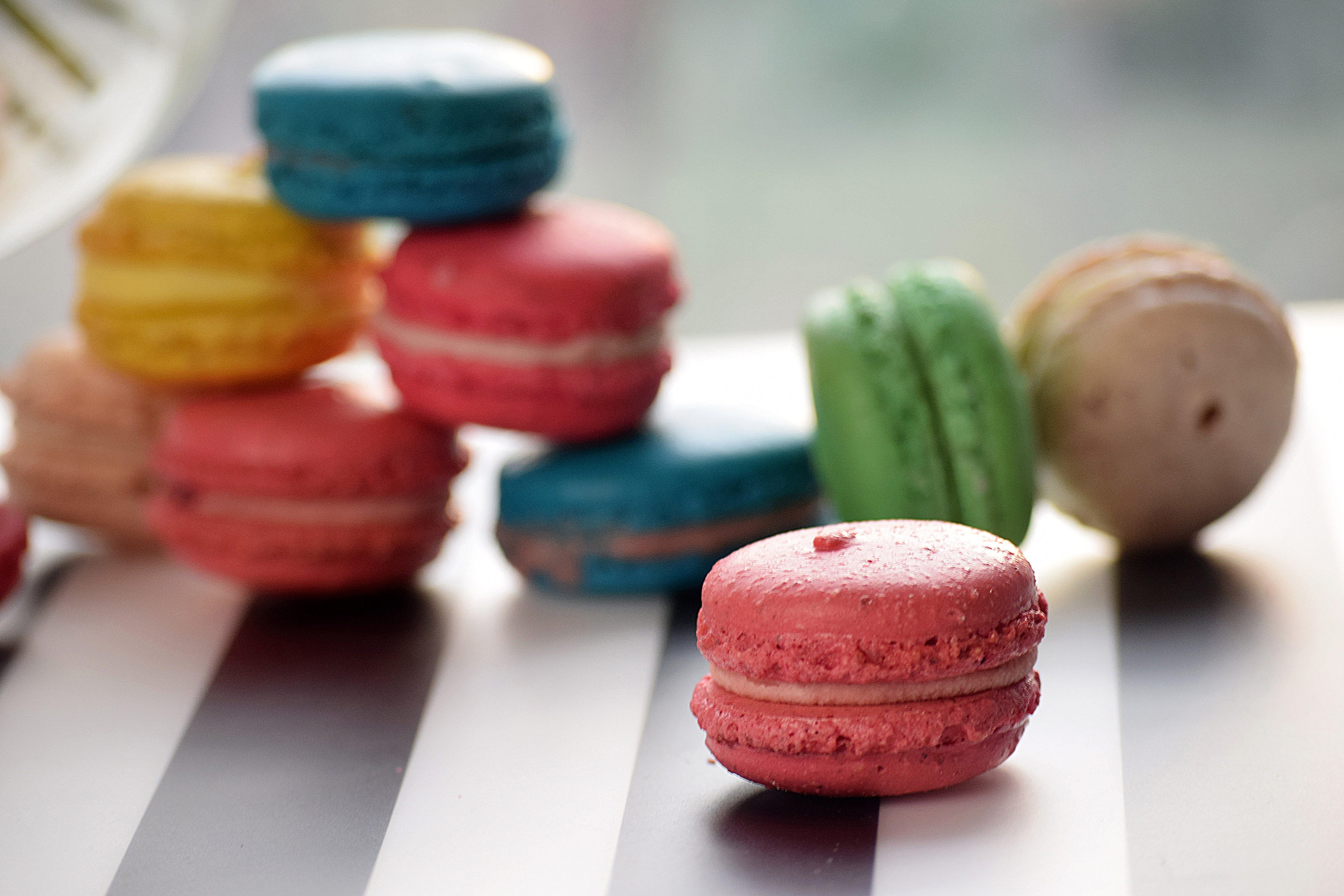 temptation, cookies, french pastries, choice, indulgence, close-up, map, macarons, greeting card, sweetness, fruits, indoors, sweet food, biscuits, still life, HD Wallpaper