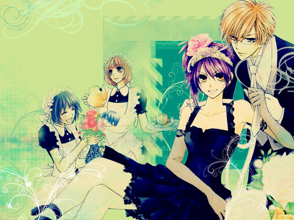 toy, male likeness, digital composite, textile, indoors, floral, white, blue, doll, female likeness, 480P, Kaichou wa Maid-sama!, craft, human representation, HD Wallpaper