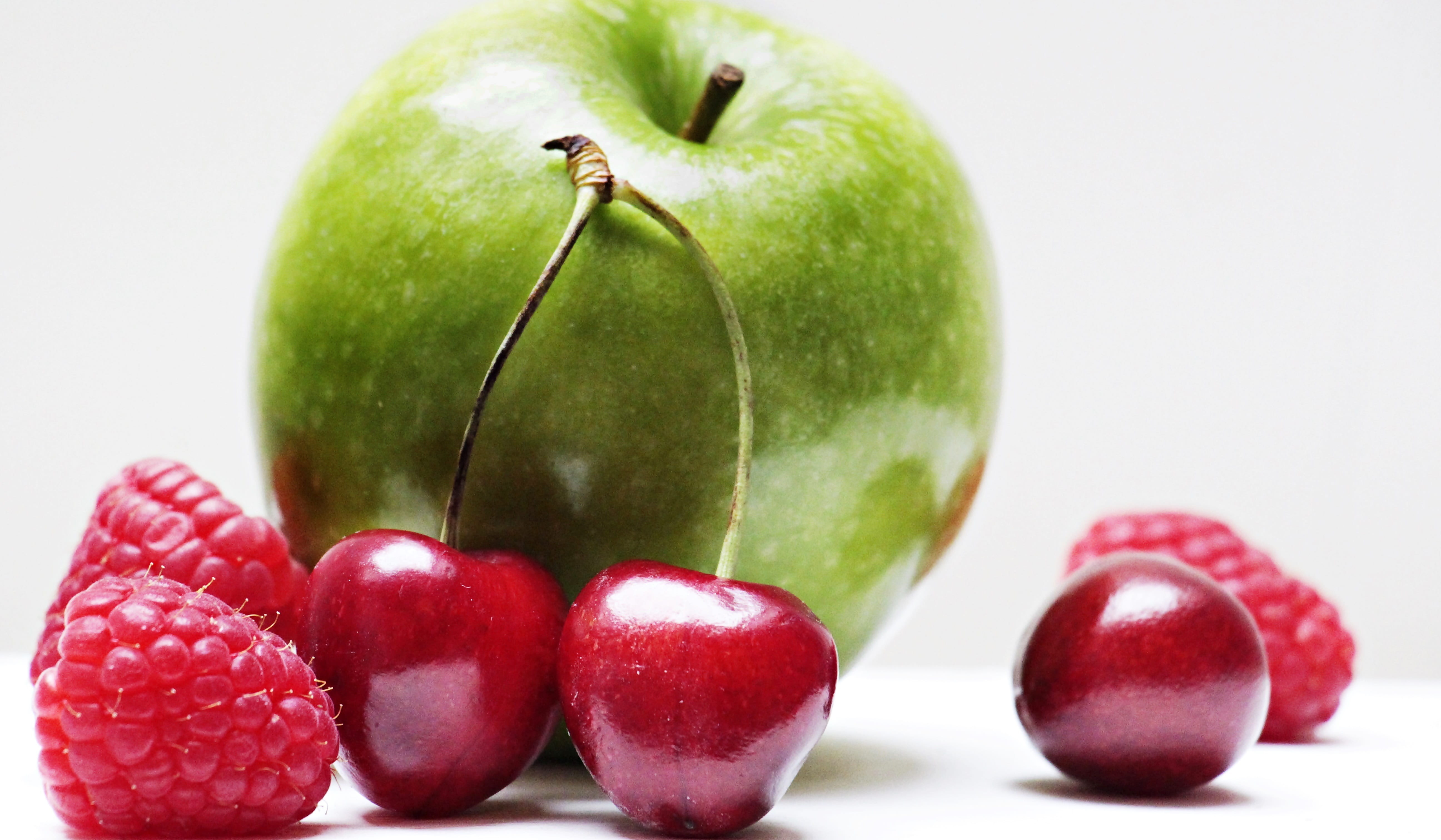 food and drink, plant, wellbeing, fresh, food, delicious, cherries, map, vitamins, indoors, green, ripe, snack, fruits, organic, nibble, apple - fruit, HD Wallpaper