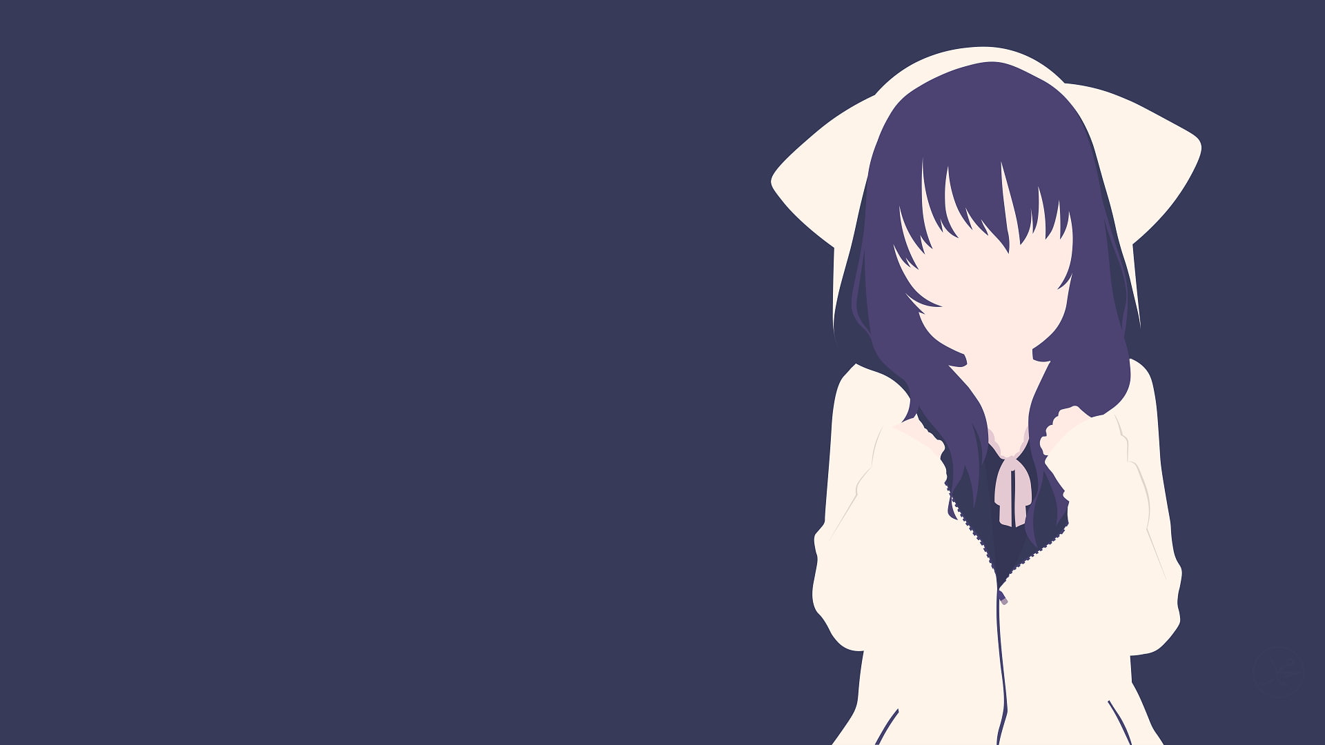 Nekomimi, Anime, Minimalist, 1080P, Vector, Watashi no Kawaii Koneko-chan, HD Wallpaper