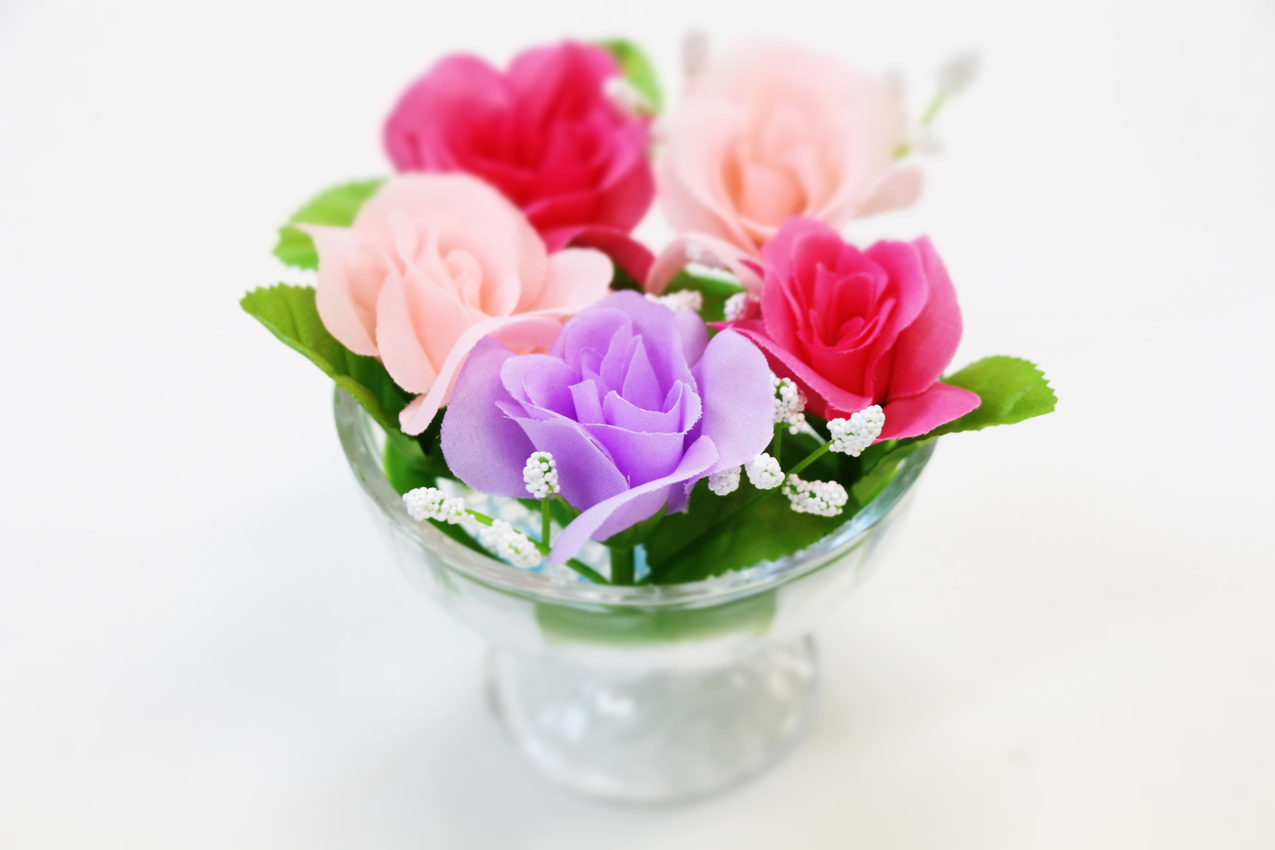 nature, flower head, white background, bunch of flowers, pink color, studio shot, Artificial Flowers, 5K, beauty in nature, no people, rose department of, HD Wallpaper