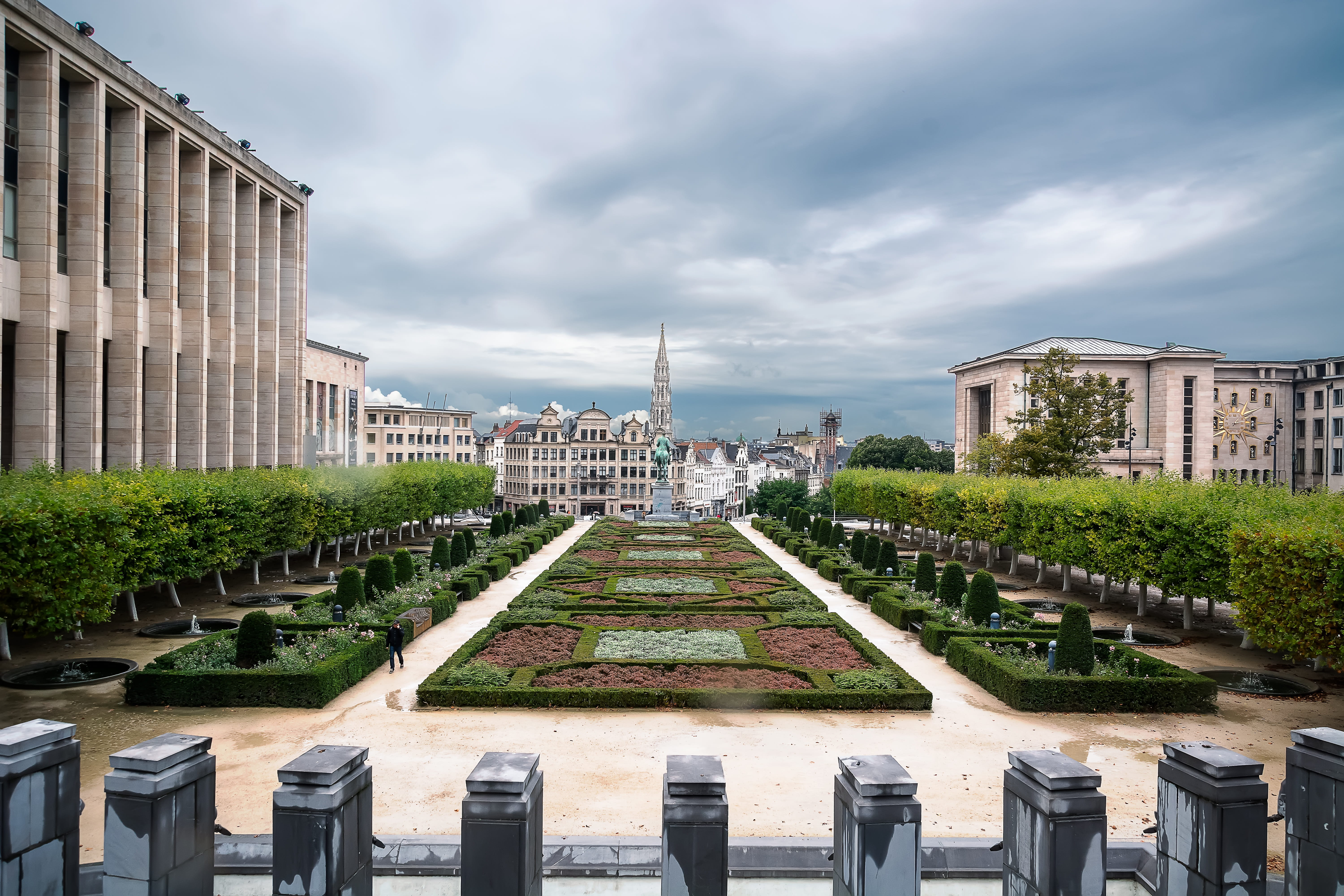 travel destinations, spire, built structure, tourism, Brussels, office building exterior, 5K, building, Bruxelles, city, building exterior, plant, trees, HD Wallpaper