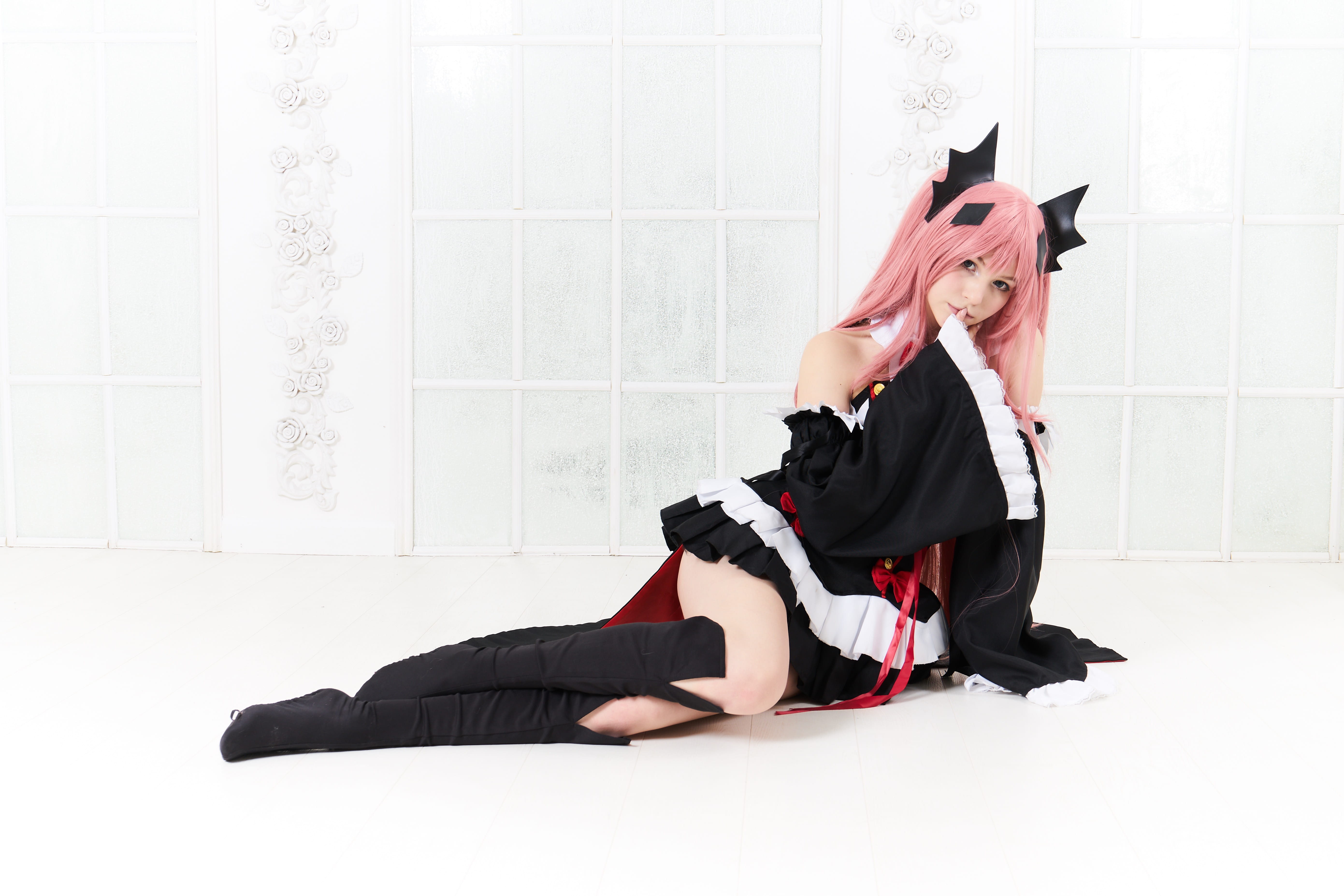 anime, witch, clothing, full length, real people, girl, smile, lovely, man, portrait, view, one person, cosplay, tepes, lifestyles, celebration, sofa, hands, HD Wallpaper
