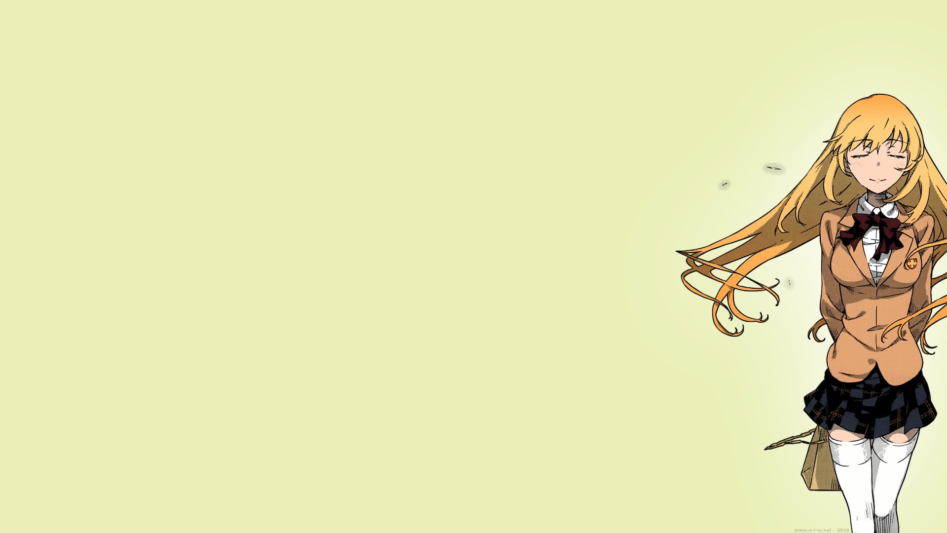 lifestyles, blonde, anime, human face, Kiyotaka Haimura, cut out, Shokuhou Misaki, closed eyes, anime girls, young adult, simple background, hairstyle, HD Wallpaper