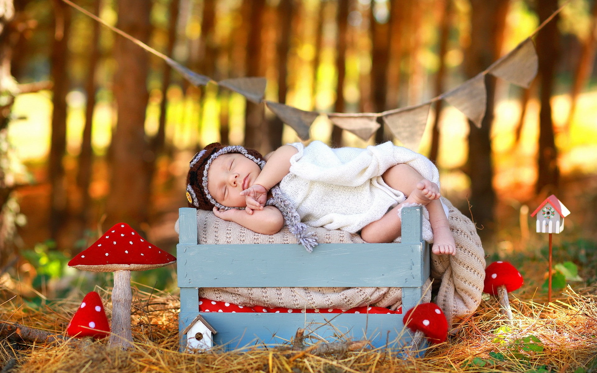 closed eyes, sleeping, baby, barefoot, nature, 1080P, HD Wallpaper