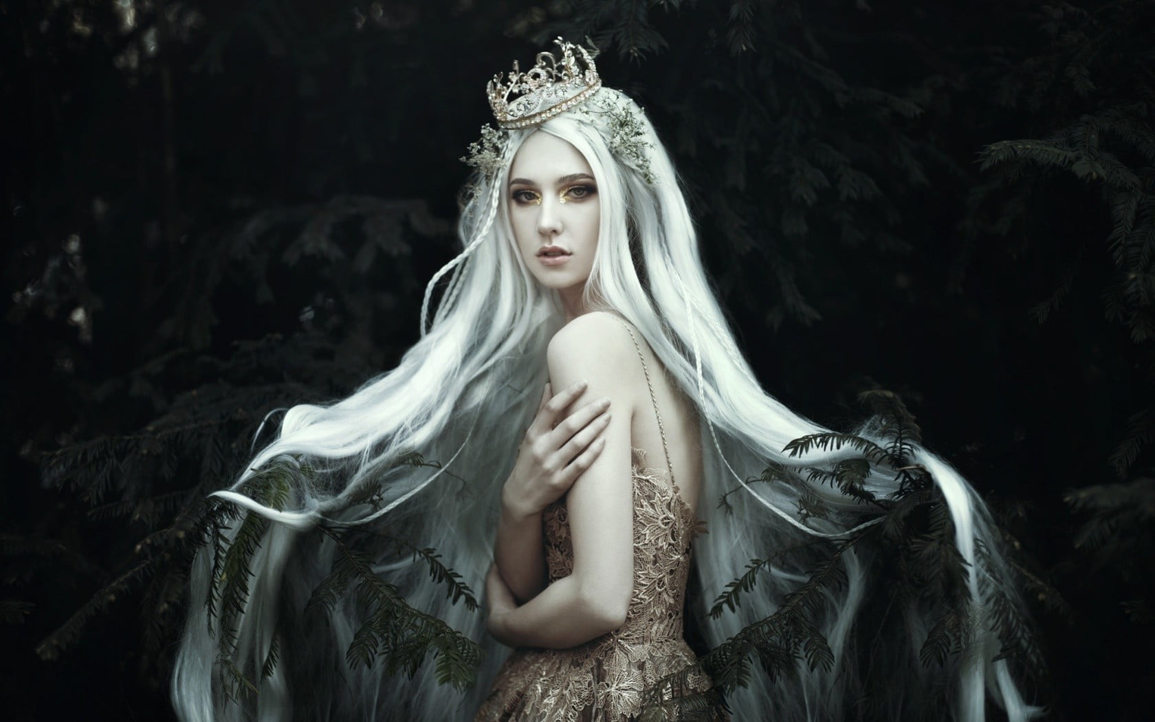 fantasy girl, royalty, fantasy art, hairstyle, beauty, 720P, women, young adult, hair, dress, adult, females, young women, fashion, people, blond hair, HD Wallpaper