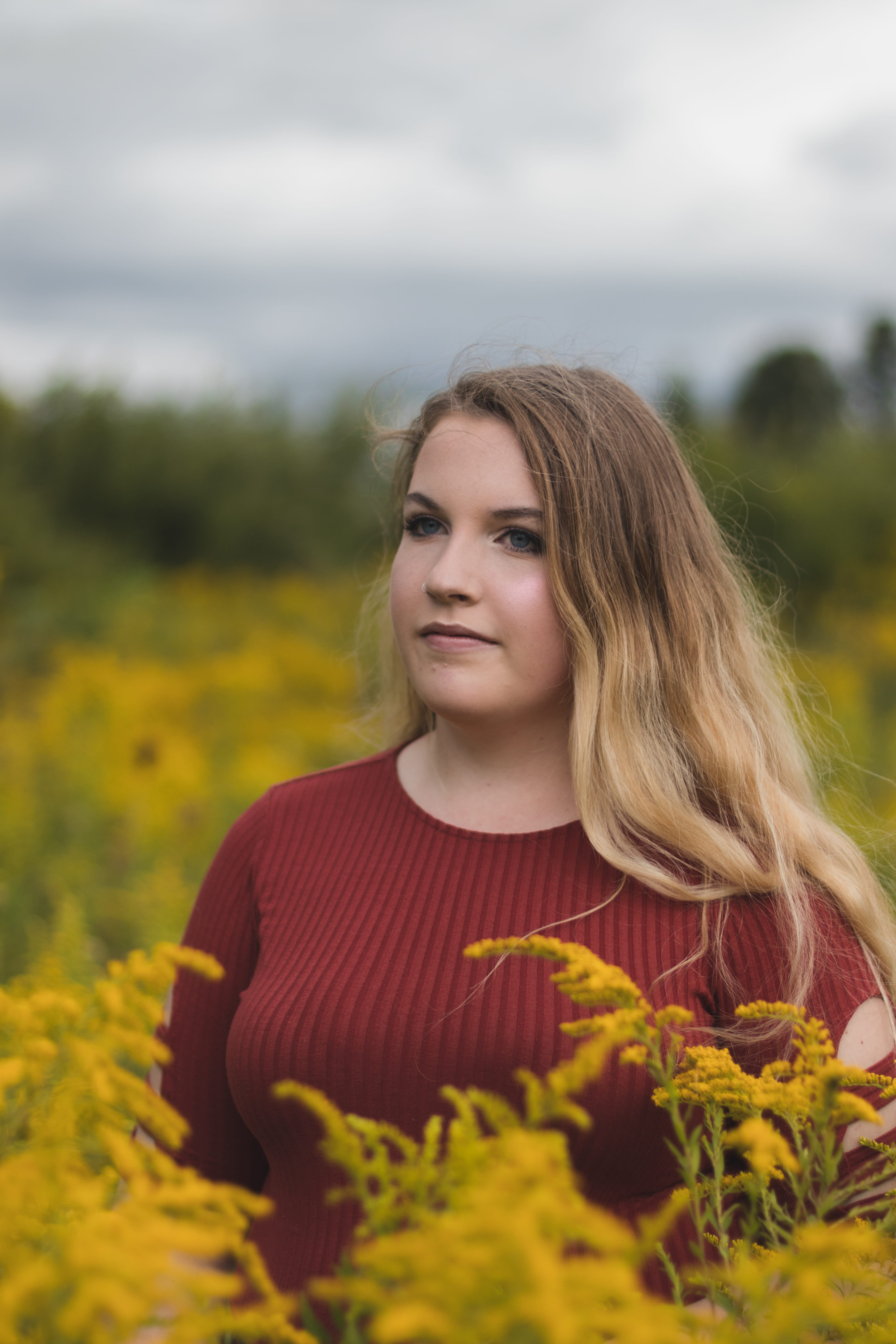 vase, person, young adult, long hair, 5K, blond hair, girl, plant, standing, woman, leisure activity, adult, blossom, looking at camera, field, pottery, Phone HD Wallpaper