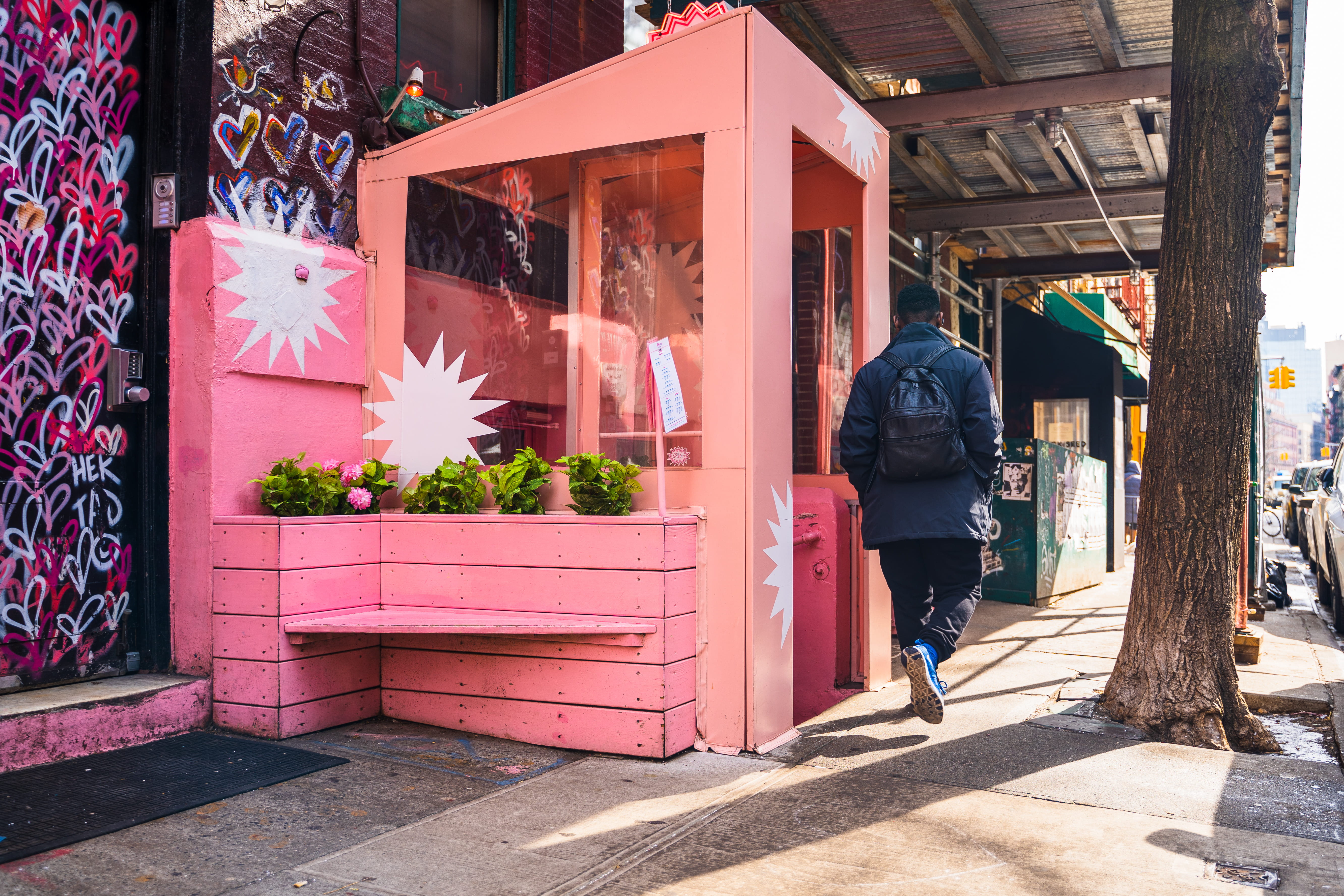 overcoat, man, shop, one person, beside, day, person, architecture, footwear, 5K, vase, pottery, urban, nature, casual clothing, shadow, coat, sidewalk, HD Wallpaper