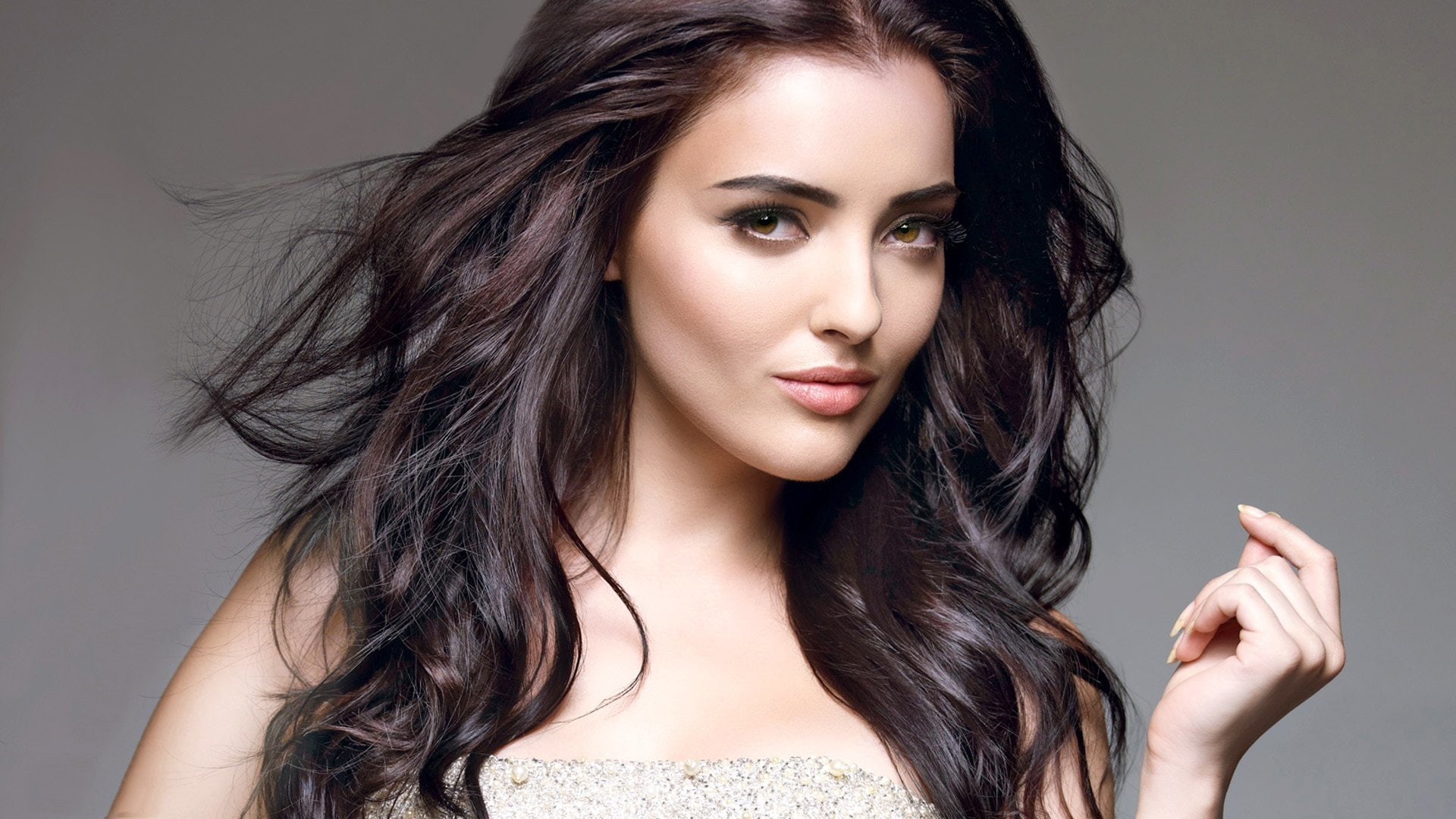 1080P, Model, Brunette, Face, Hair, Kristina Akheeva, Models, HD Wallpaper