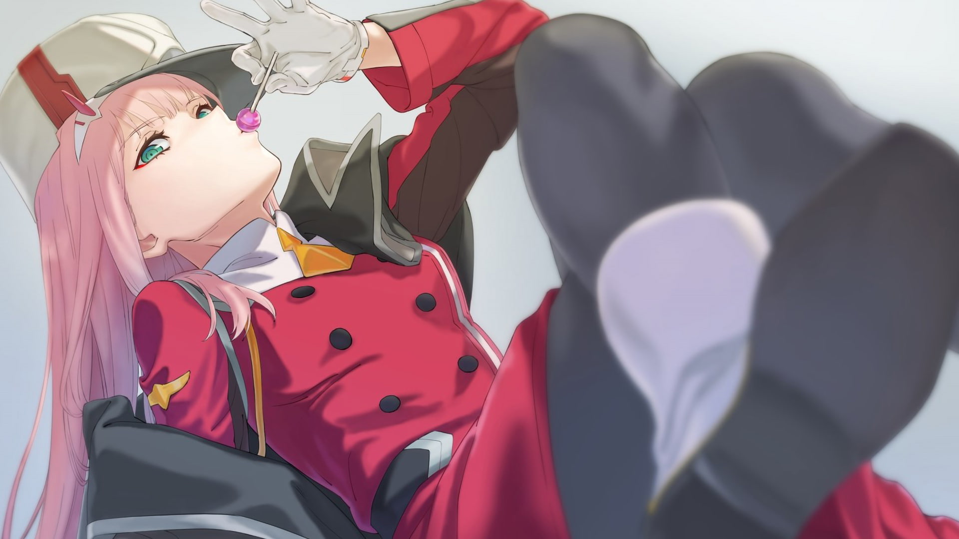 one person, childhood, leisure activity, white skin, lifestyles, Darling in the FranXX, helmet, anime, young women, clothing, pink hair, portrait, anime girls, HD Wallpaper