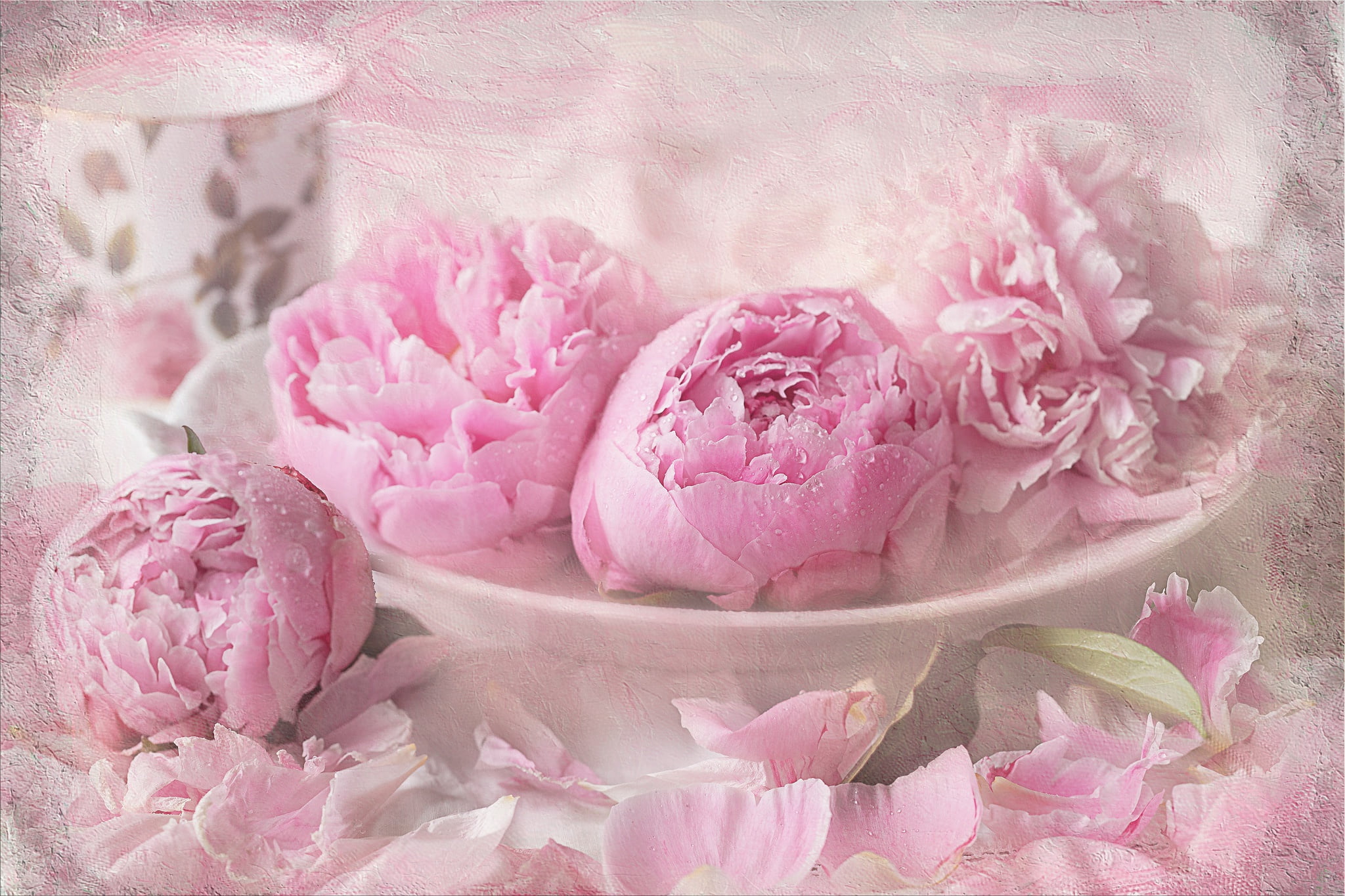 pink, texture, 1080P, peonies, HD Wallpaper