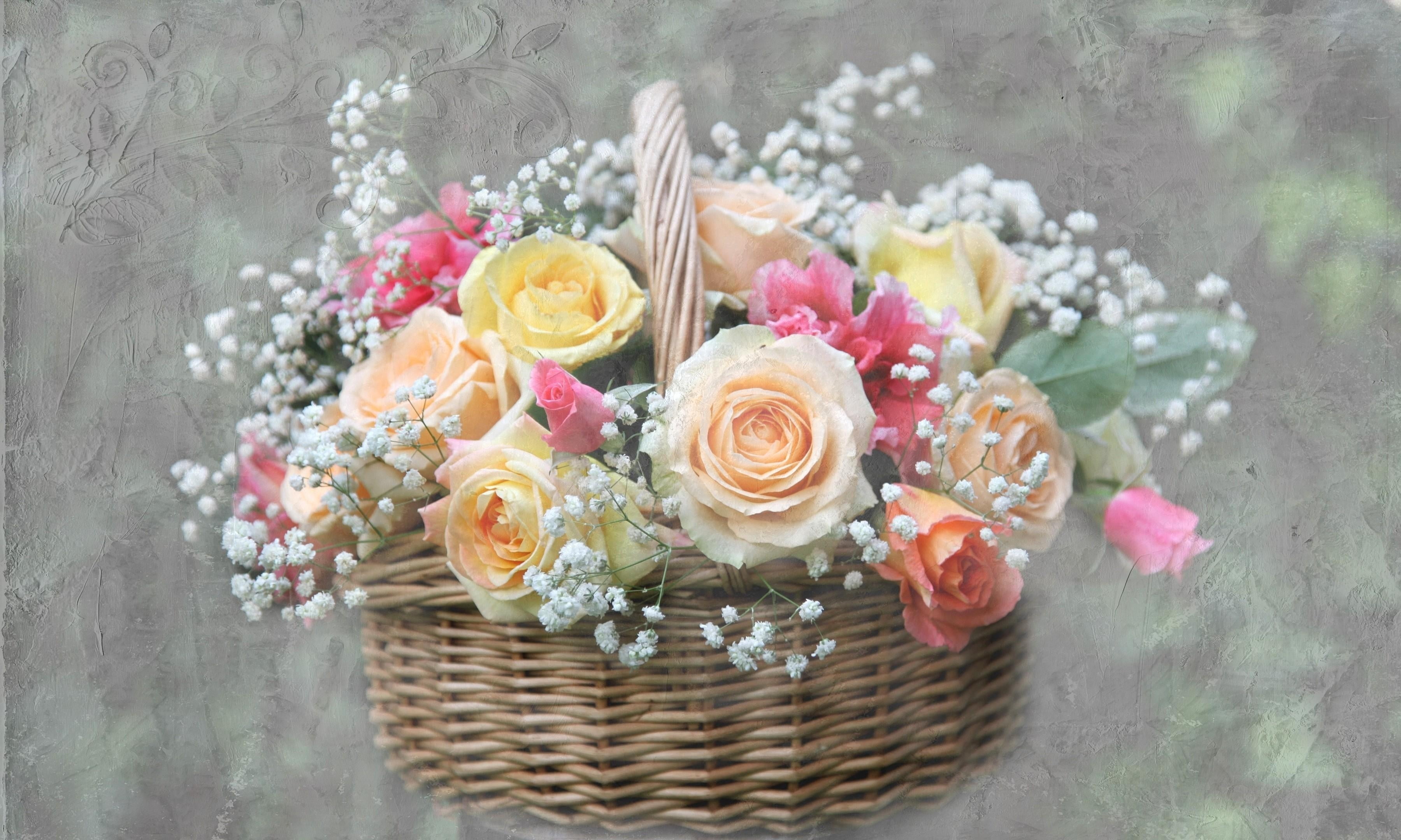 floral pattern, no people, petal, table, flower, roses, cake, pink Color, beauty in nature, flowers, flowering plant, color, celebration, assorted, vulnerability, HD Wallpaper