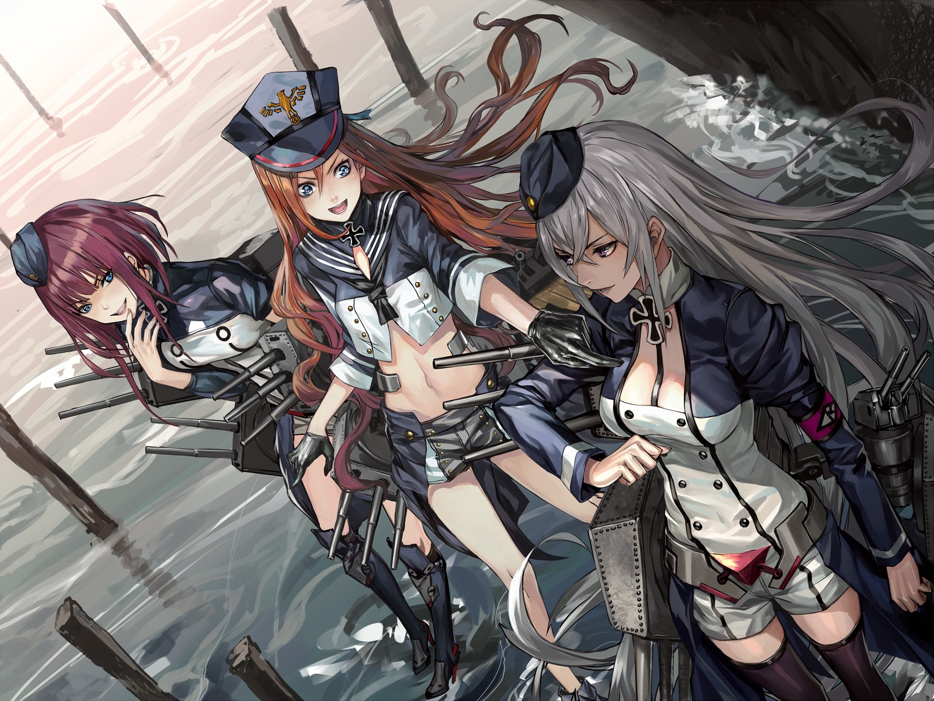Karlsruhe (Warship Girls), Anime, Warship Girls, 1080P, Köln (Warship Girls), Königsberg (Warship Girls), HD Wallpaper
