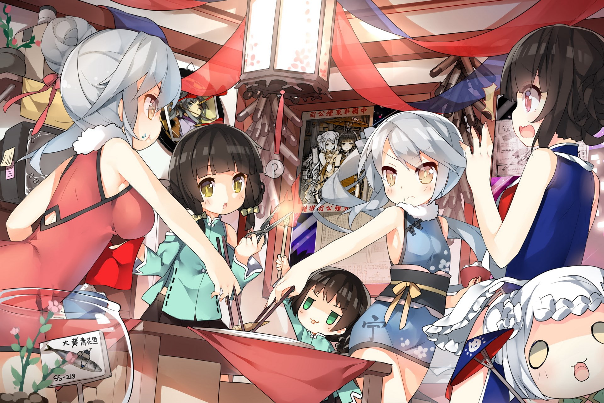 amusement park ride, women, 1080P, representation, art and craft, warship girls, disguise, childhood, indoors, male likeness, child, group of people, lifestyles, HD Wallpaper