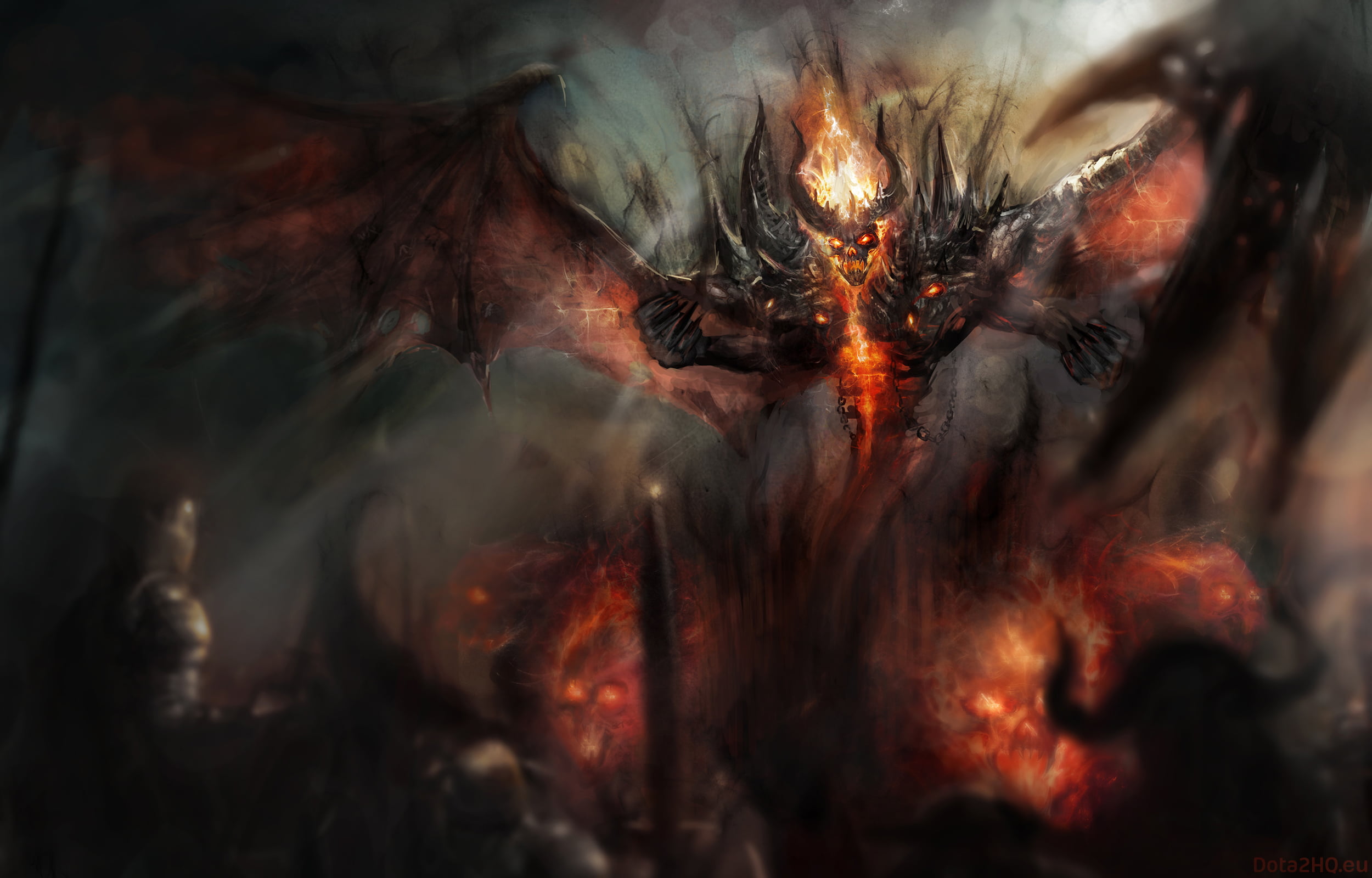 black Color, glowing, art and craft, flame, red, black, inferno, dota 2, burnt, animal wildlife, 1080P, heat - Temperature, indoors, human representation, HD Wallpaper