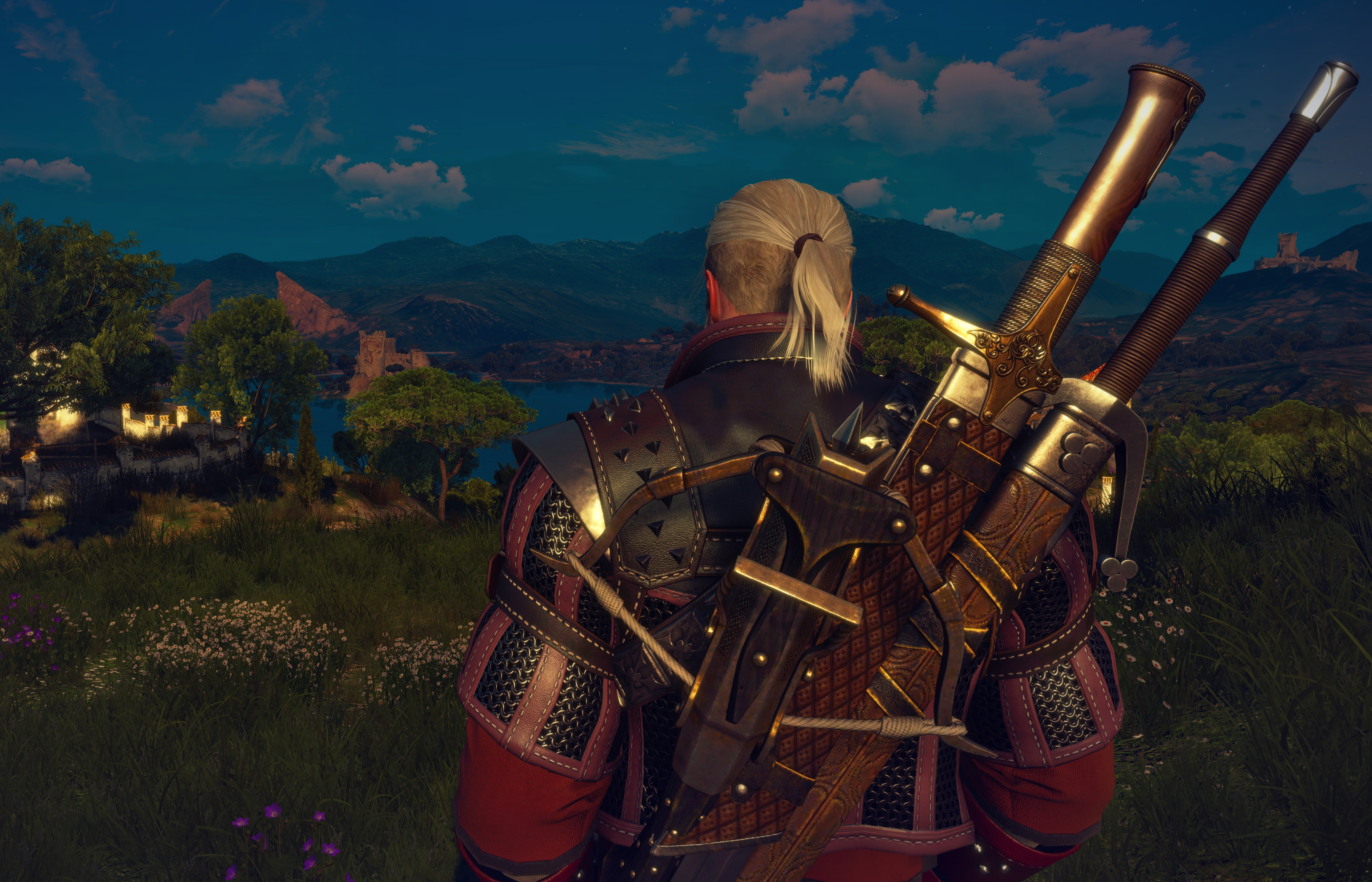 s, rear view, one person, nature, sky, Geralt of Rivia, lifestyles, waist up, blond hair, mountain, beauty in nature, polo, hair, Nvidia Ansel, plant, shirt, HD Wallpaper
