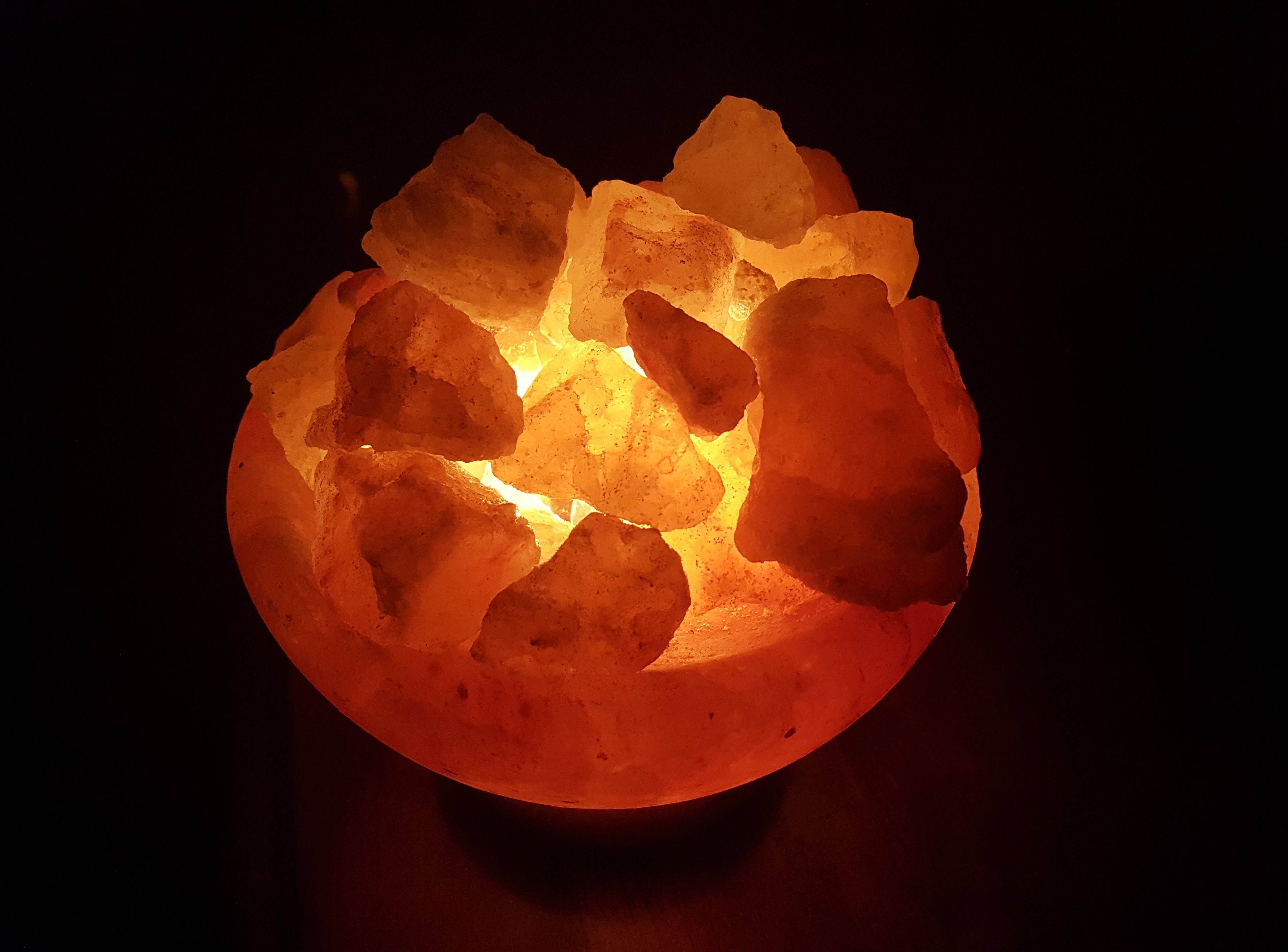 glowing, health, turned, snack, precious gem, cut out, mineral, food and drink, black background, salt crystal lamp, solid, salt, salt crystals, 4K, orange color, HD Wallpaper