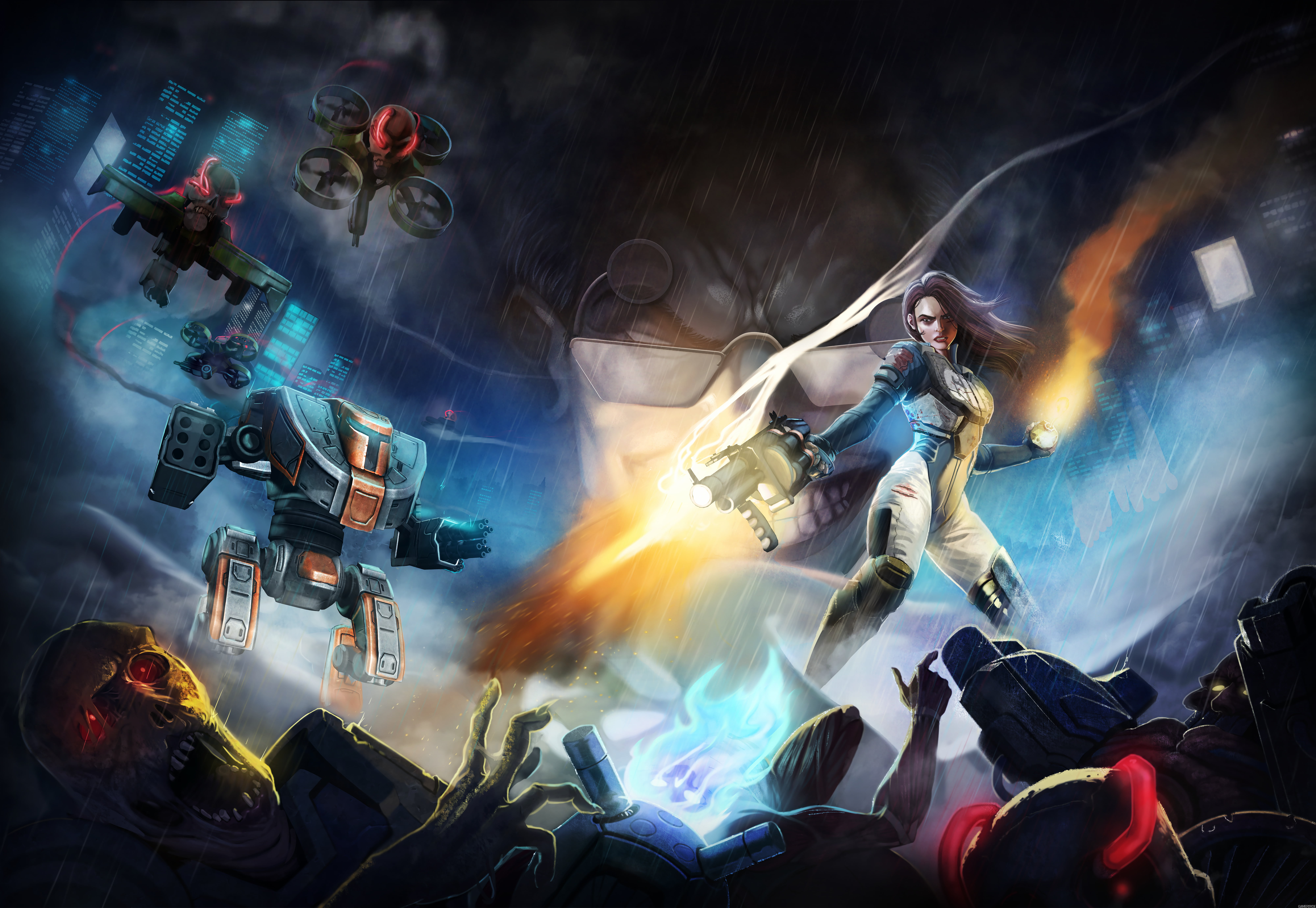 Ion Fury, 8K, Video Game, Robot, Woman Warrior, HD Wallpaper