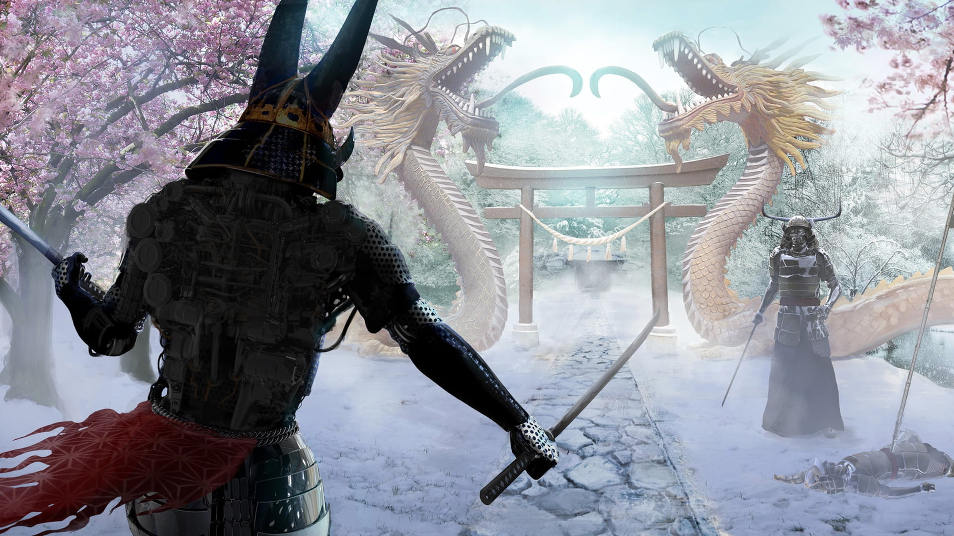 Joseph Diaz, snow, Snow Ronin, samurai, 1080P, HD Wallpaper
