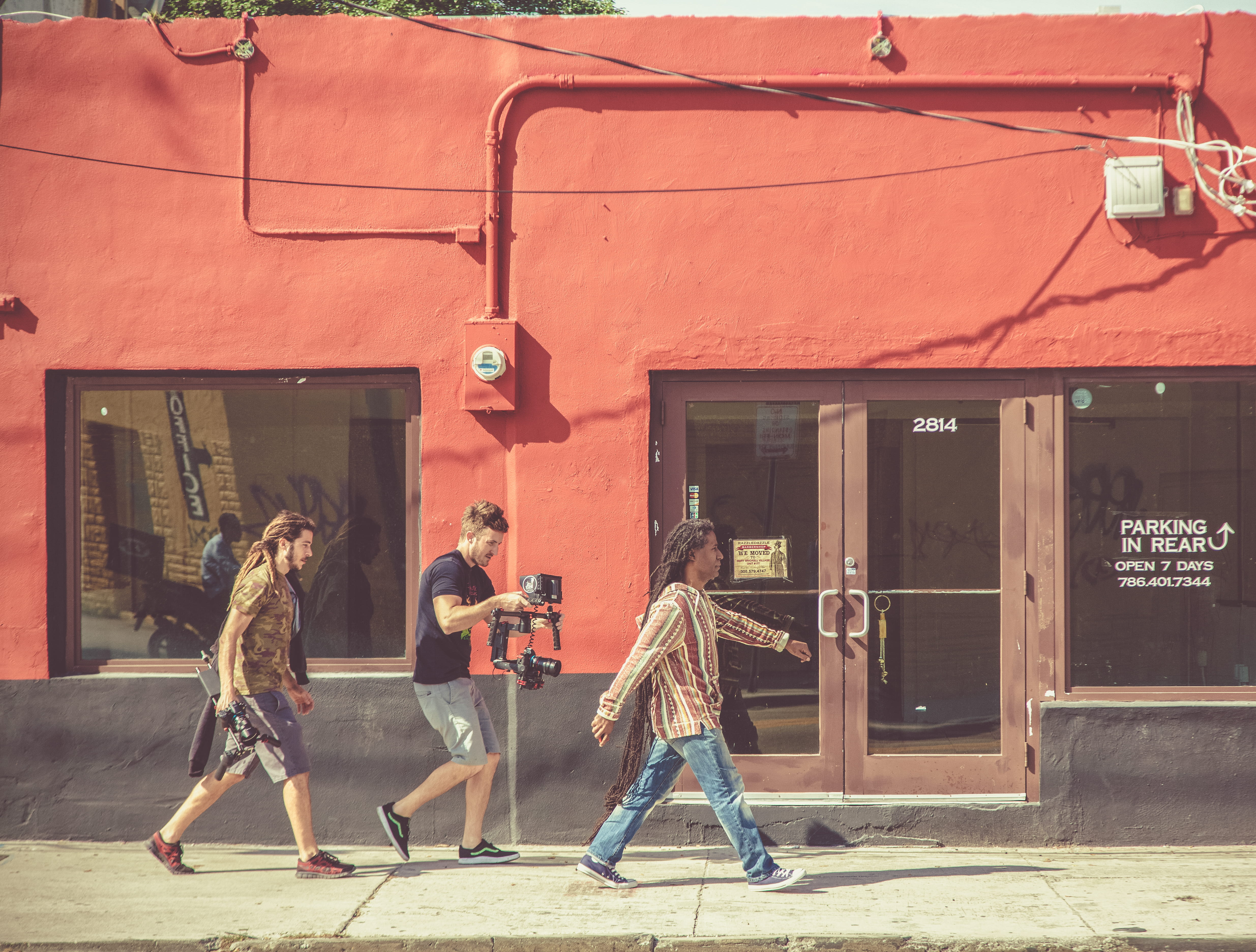 built structure, crew, dji, entrance, film, building, casual clothing, real people, architecture, adult, day, music video, door, people, full length, outdoors, HD Wallpaper