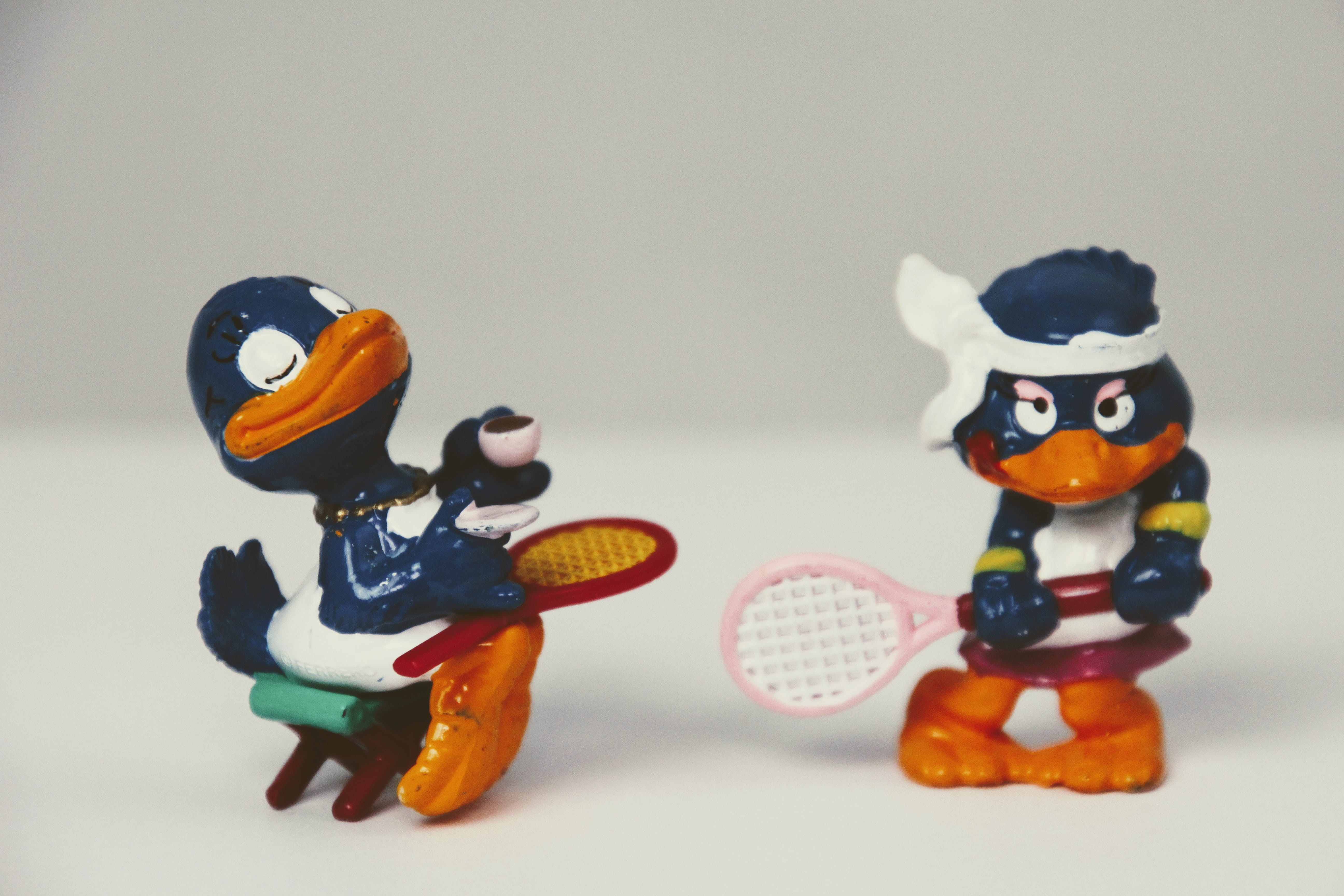 two objects, collection, studio shot, series  images, white background, human representation, Pingu, toy, überraschungseifigur, peppy pingu, multi colored, HD Wallpaper