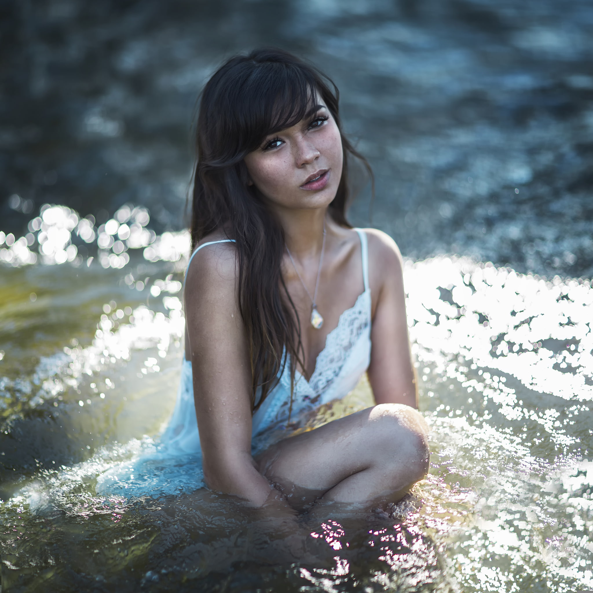 The Photo Fiend, Michelle, in the water, the beauty, freckles, 1080P, Phone HD Wallpaper