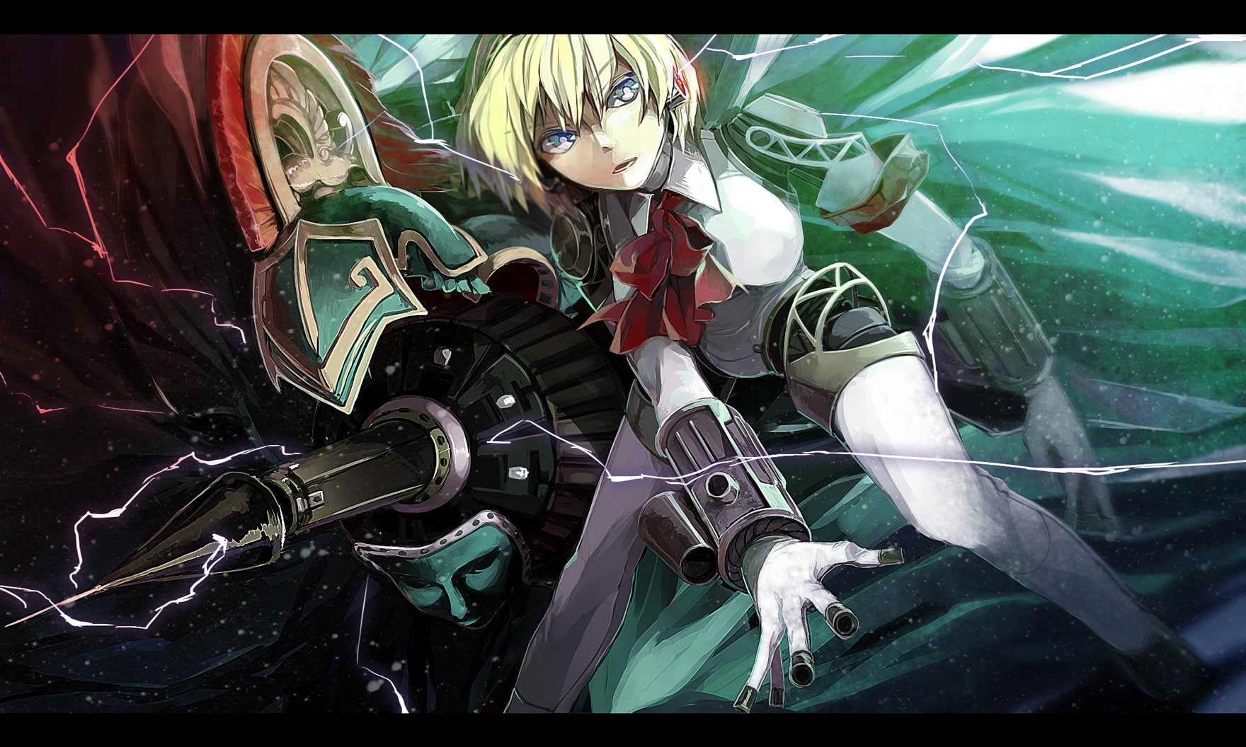 720P, eyes, blonde, persona, hair, aegis, hichiko, blue, HD Wallpaper