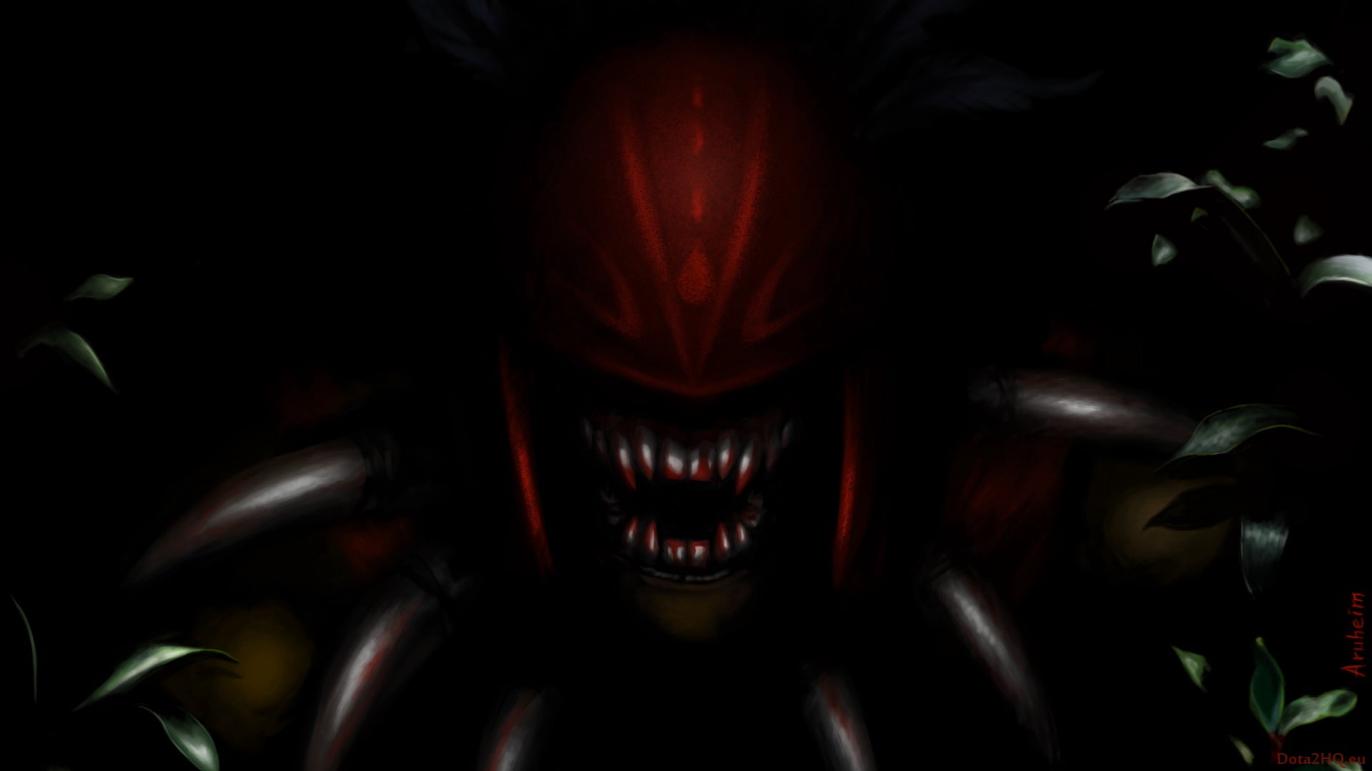 paint, disguise, indoors, front view, dota, representation, fear, studio shot, mystery, black Color, dark, mask - disguise, bloodseeker, black background, HD Wallpaper