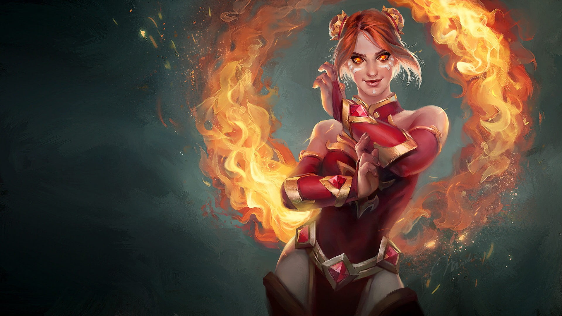 fantasy art, 1080P, Lina, Dota, Dota 2, video games, HD Wallpaper